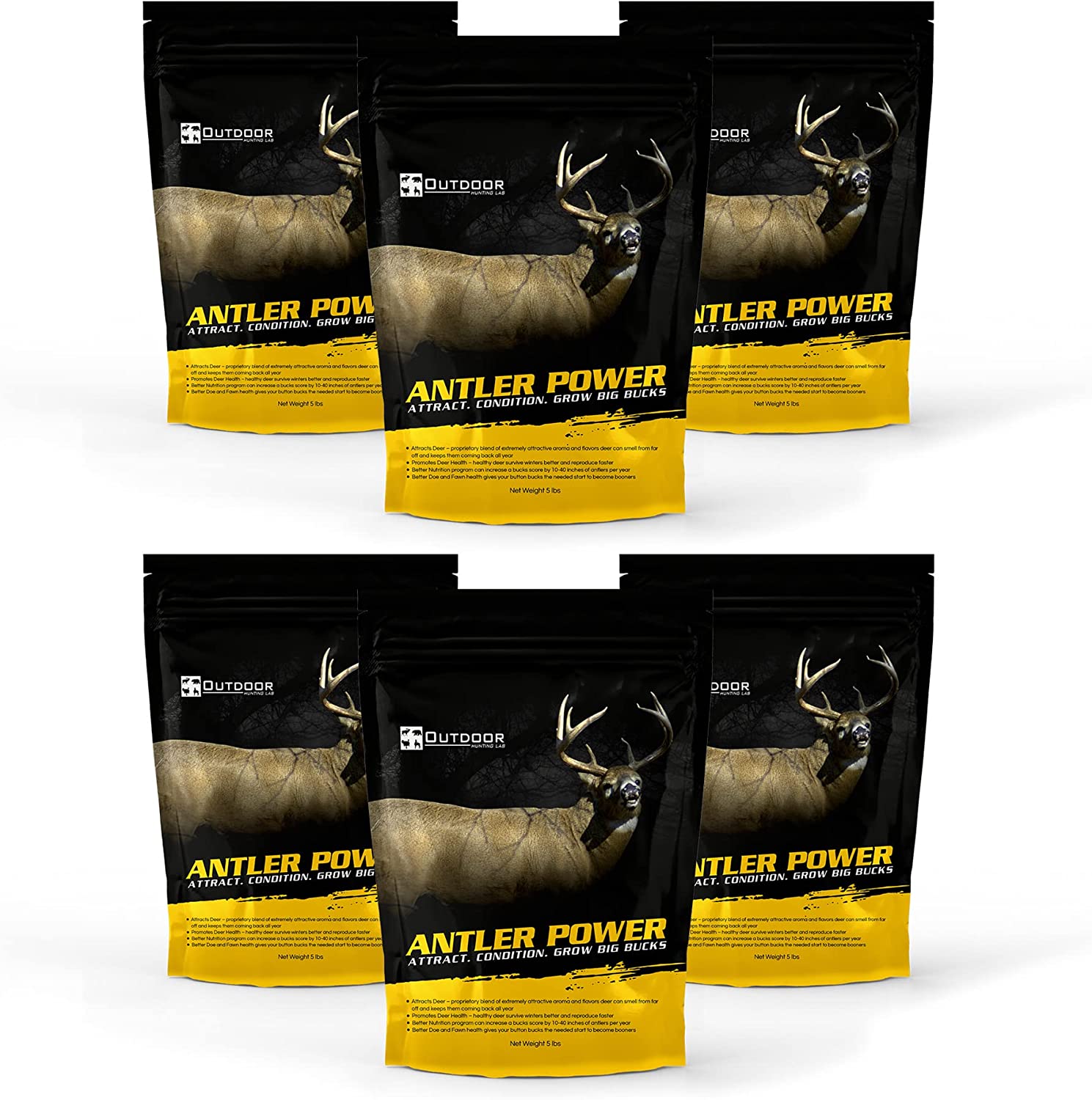 Outdoor Hunting Lab Mineral 5 Pound - 6 Pack Antler Power Deer Mineral