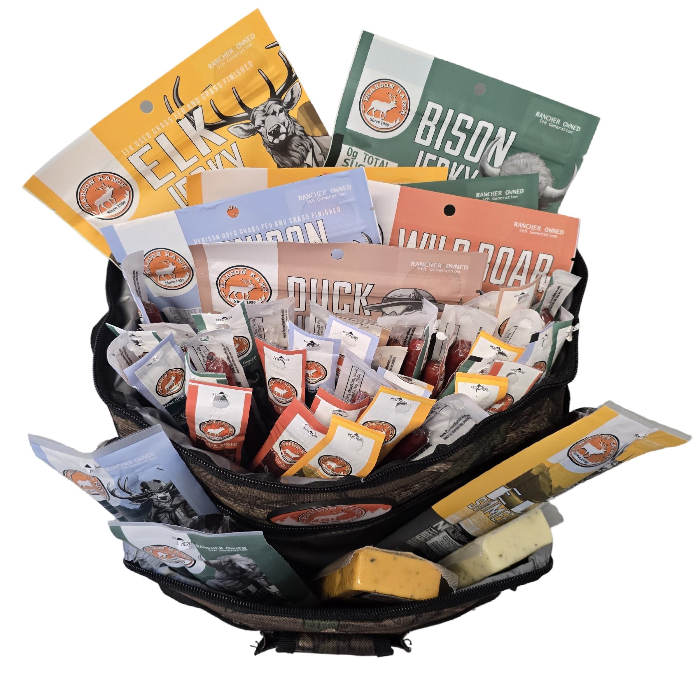 Pearson Ranch Jerky Gift Basket Wild Game Cooler - Medium