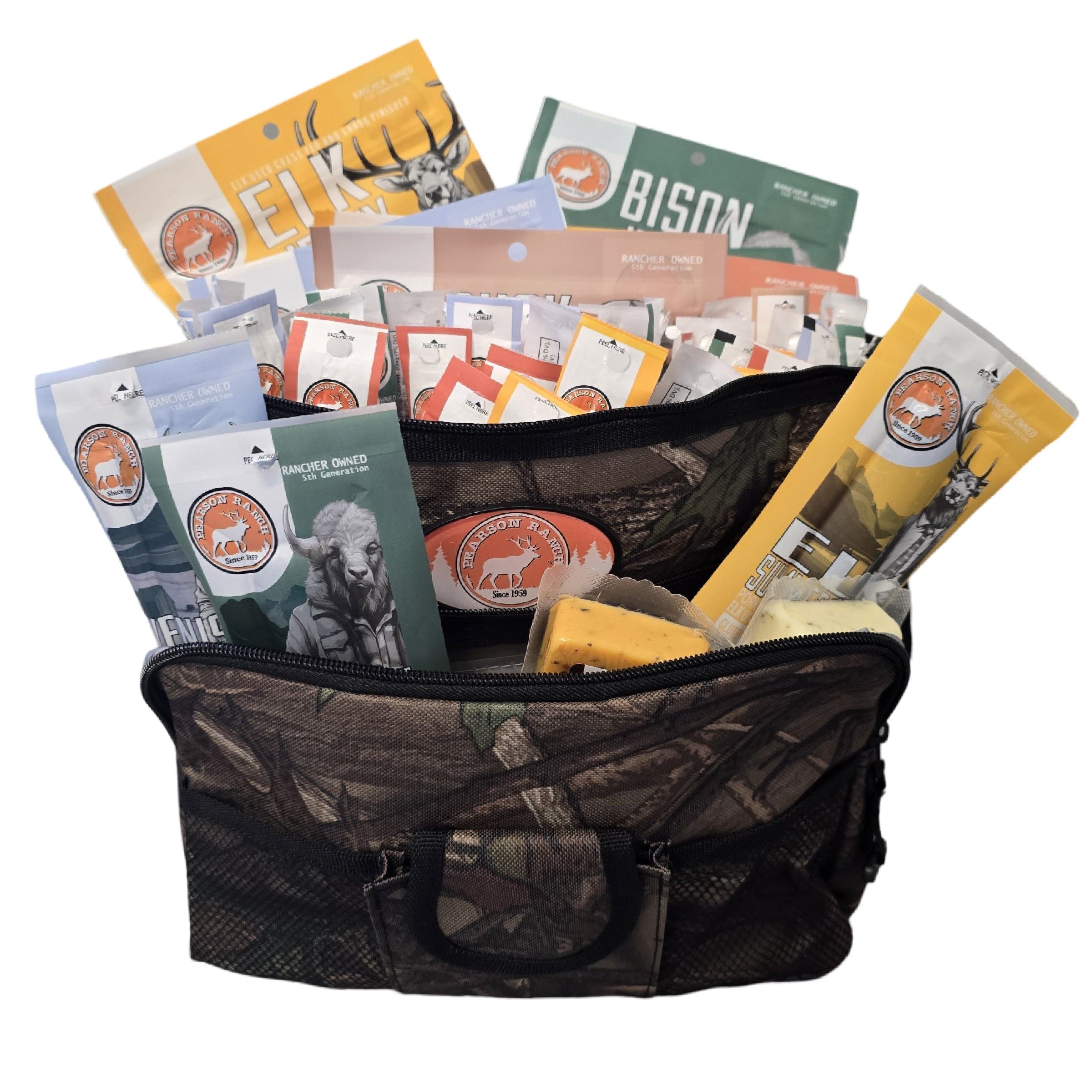 Pearson Ranch Jerky Gift Basket Wild Game Cooler - Medium