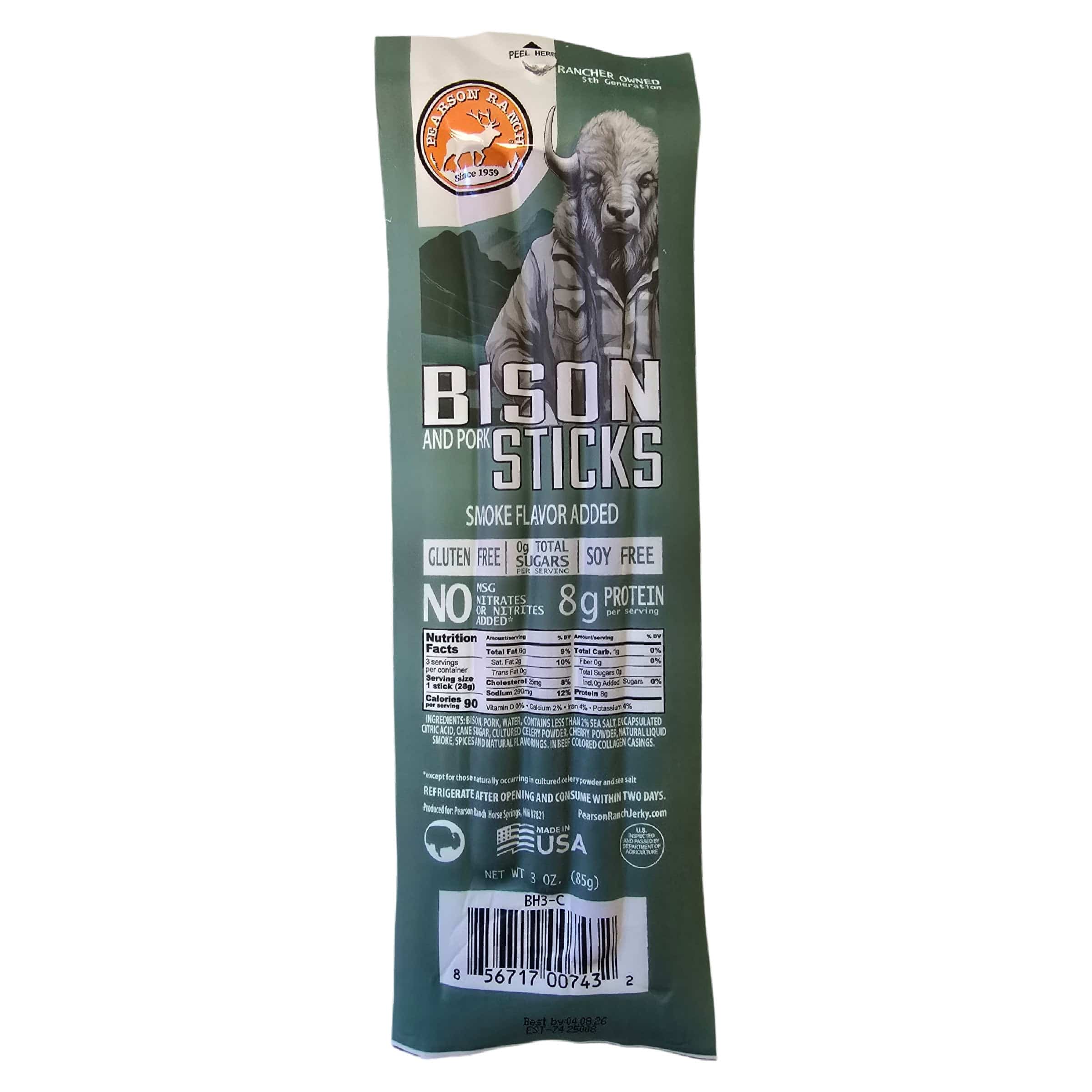 Pearson Ranch Jerky Jerky Bison Hickory Snack Stick Multipack