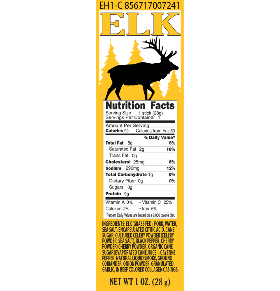 Pearson Ranch Jerky Jerky Elk Hickory Smoked Snack Stick