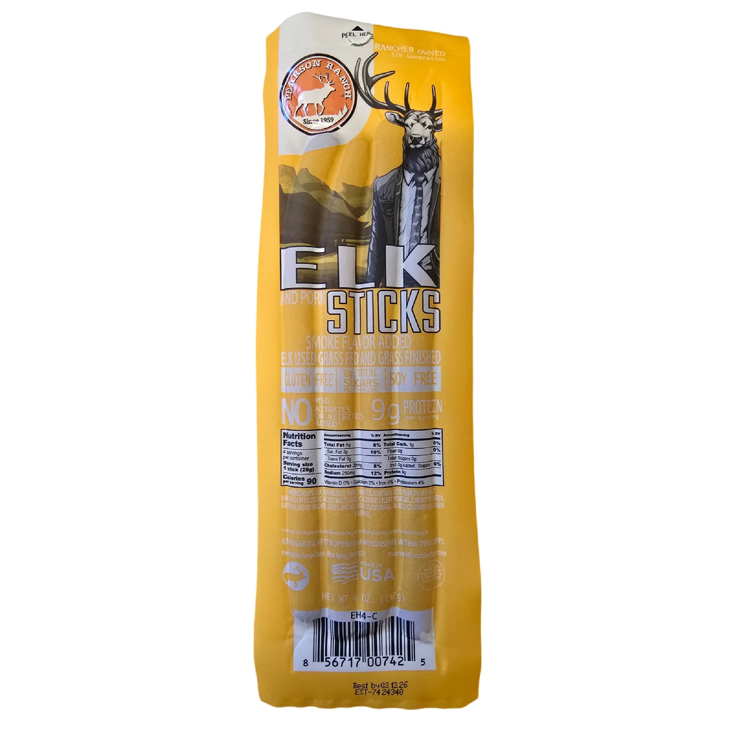 Pearson Ranch Jerky Jerky Elk Hickory Smoked Snack Stick Multipack