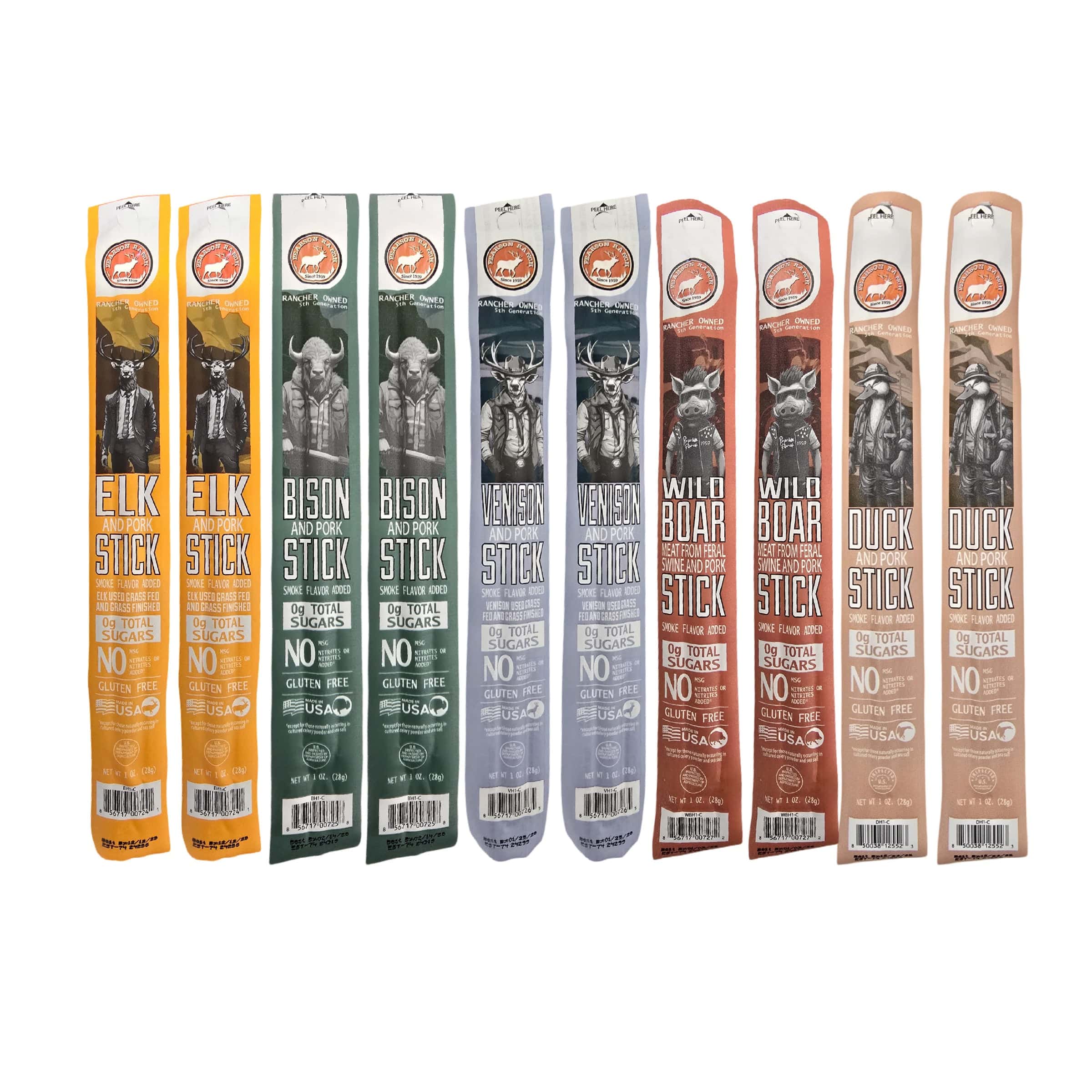 Pearson Ranch Jerky Jerky Greenhorn Sampler - Round Up