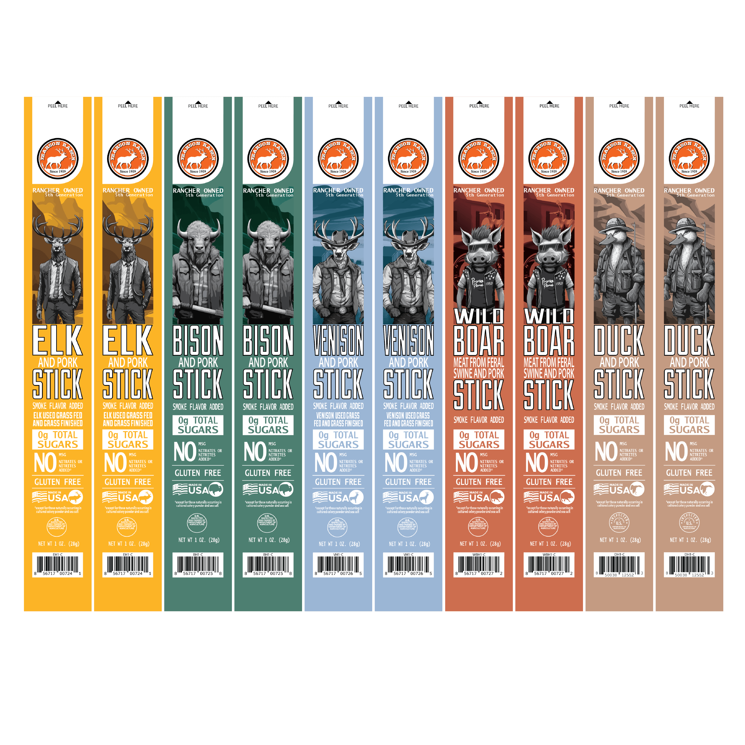 Pearson Ranch Jerky Jerky Greenhorn Sampler - Round Up