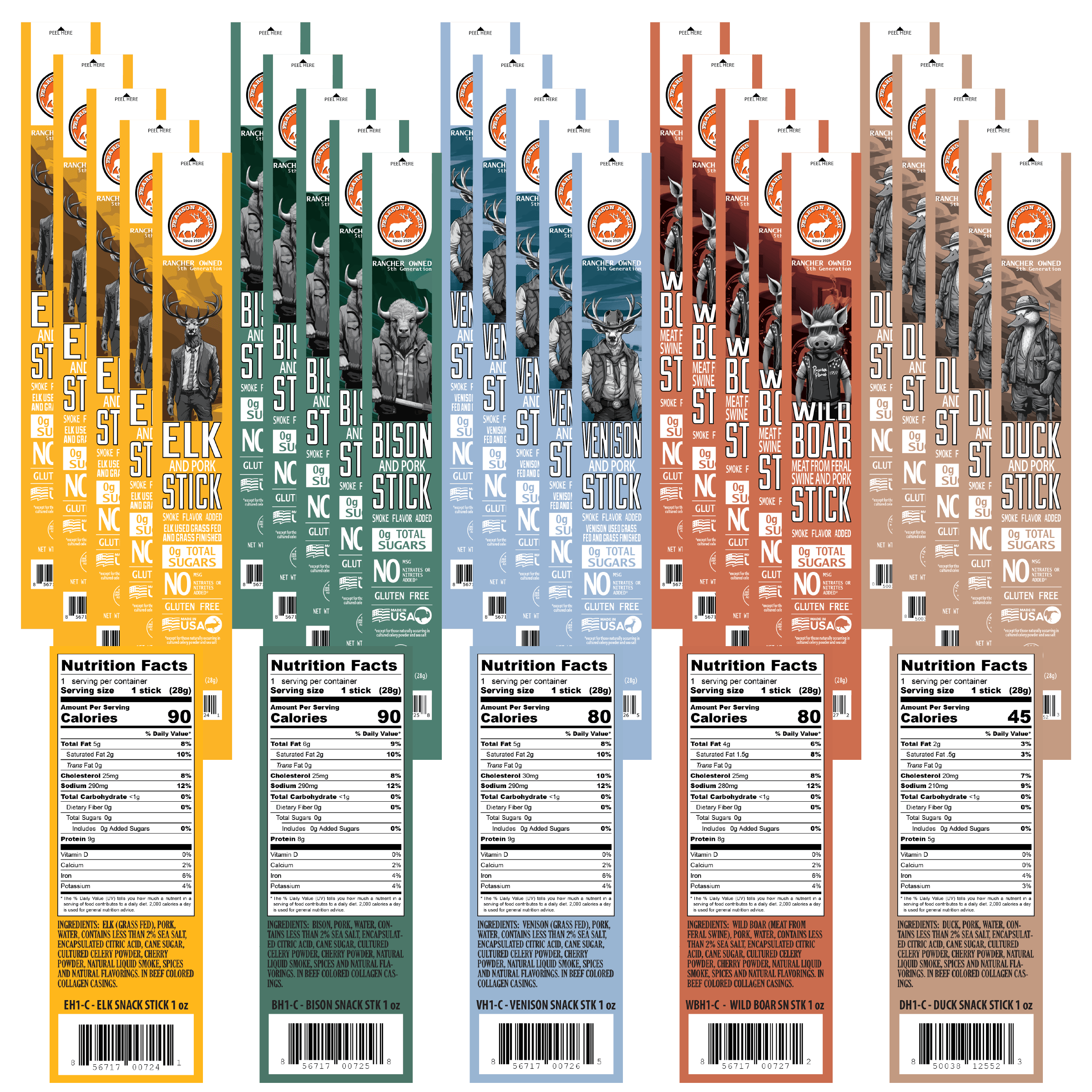 Pearson Ranch Jerky Jerky The Snack Attack - Snack Stick Variety Pack
