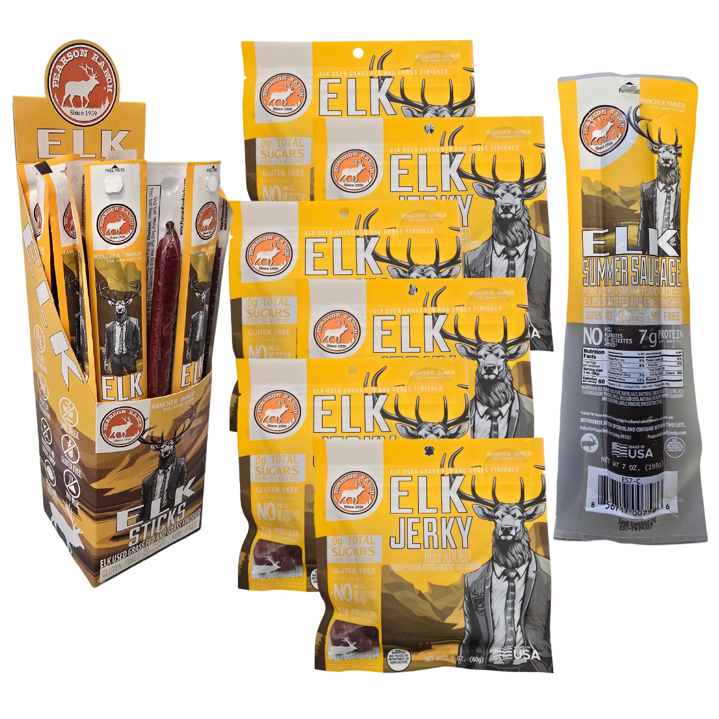 Pearson Ranch Jerky Jerky The Trail Boss - Elk Variety Pack