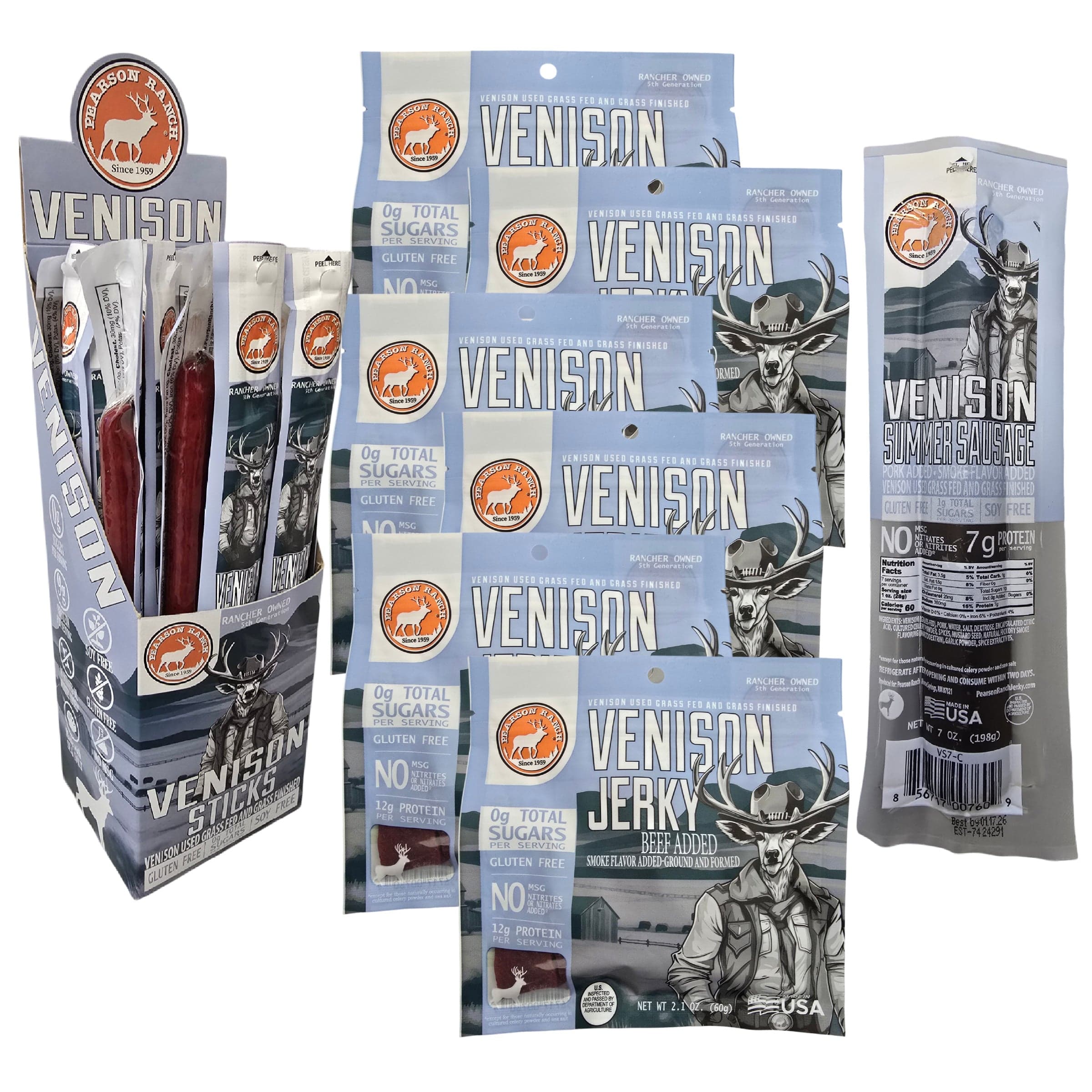 Pearson Ranch Jerky Jerky The Trail Boss - Venison Variety Pack