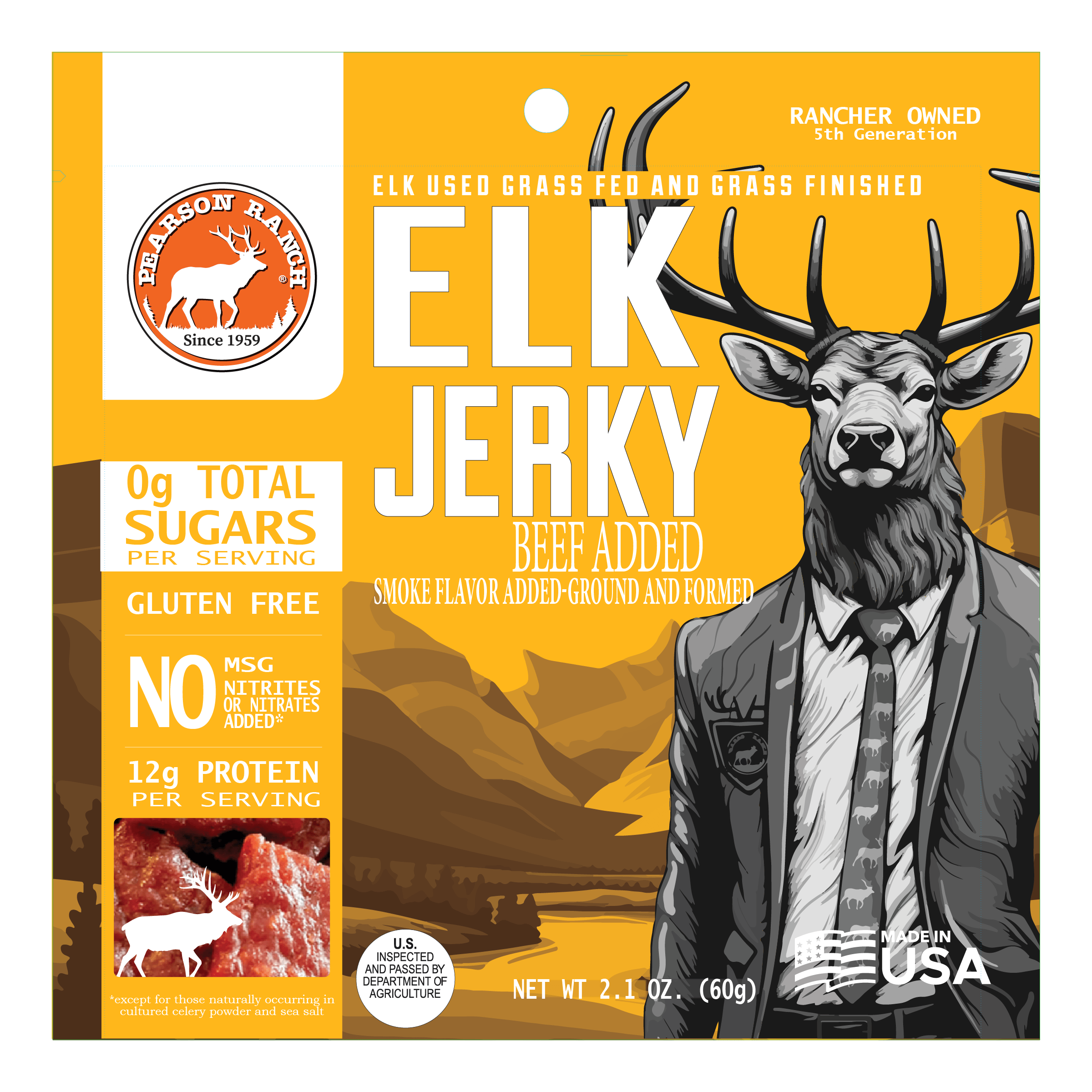 Pearson Ranch Jerky Jerky The Wrangler - Elk Variety Pack