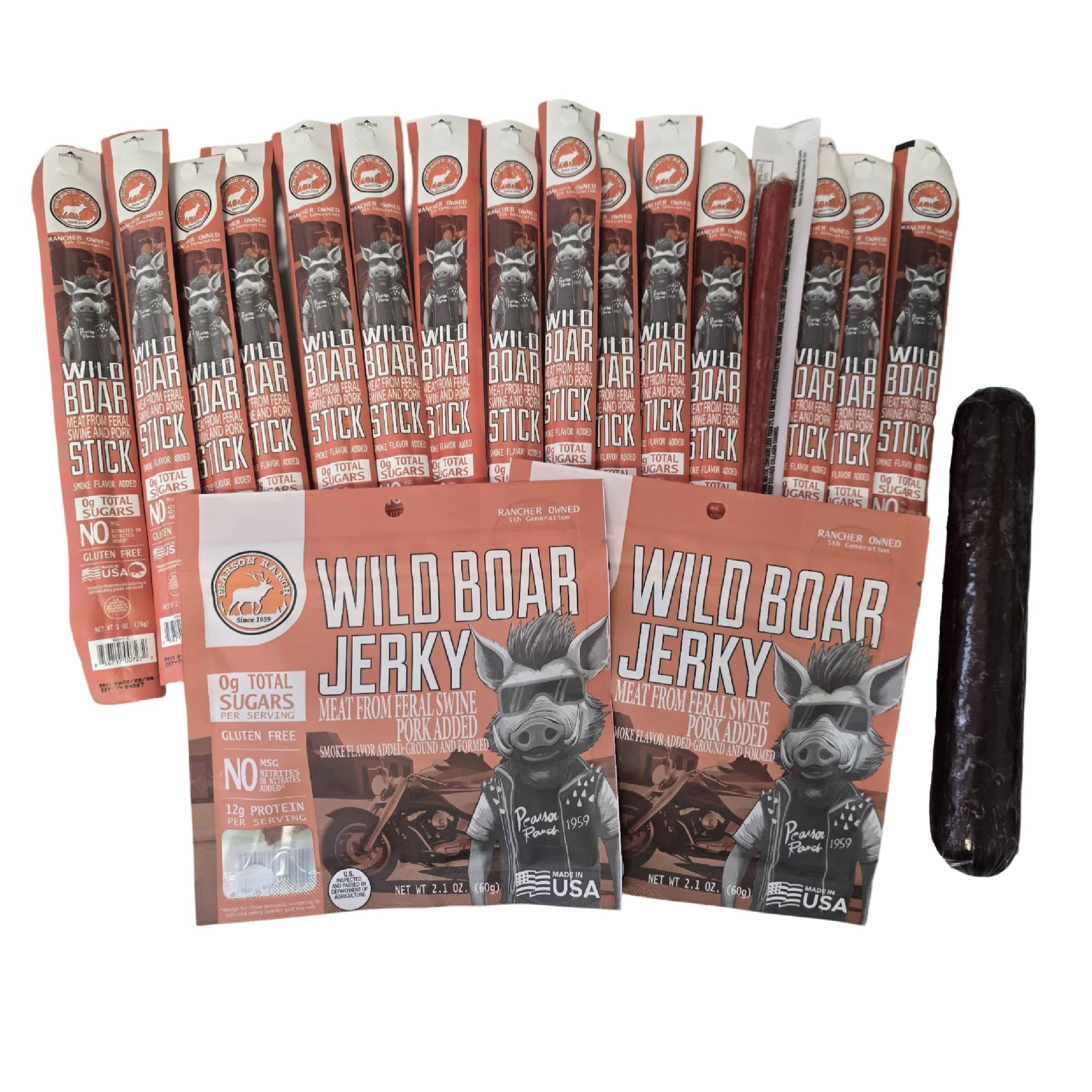 Pearson Ranch Jerky Jerky The Wrangler - Wild Boar Variety Pack