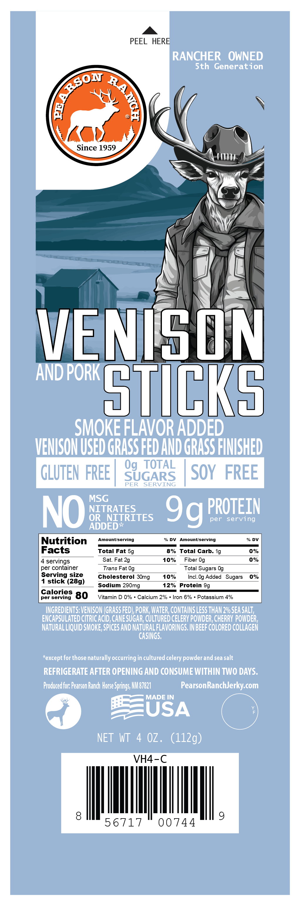 Pearson Ranch Jerky Jerky Venison Hickory Snack Stick Multi-pack