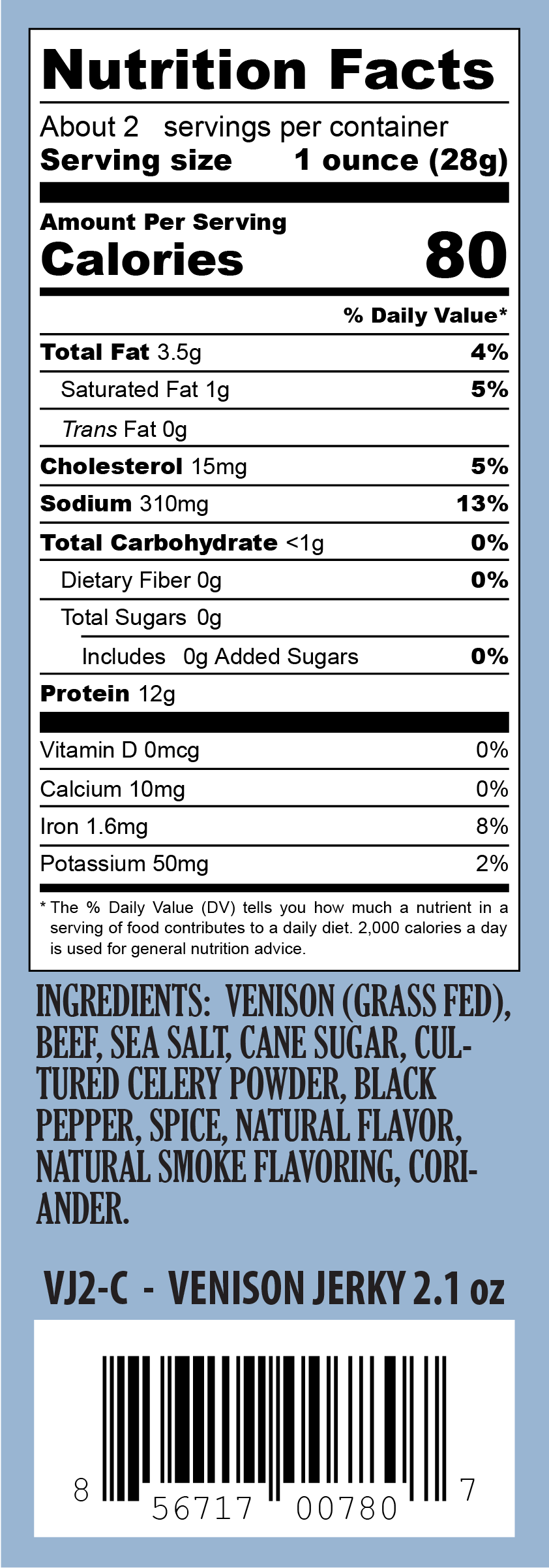Pearson Ranch Jerky Jerky Venison Jerky - 2.1oz Resealable Bag