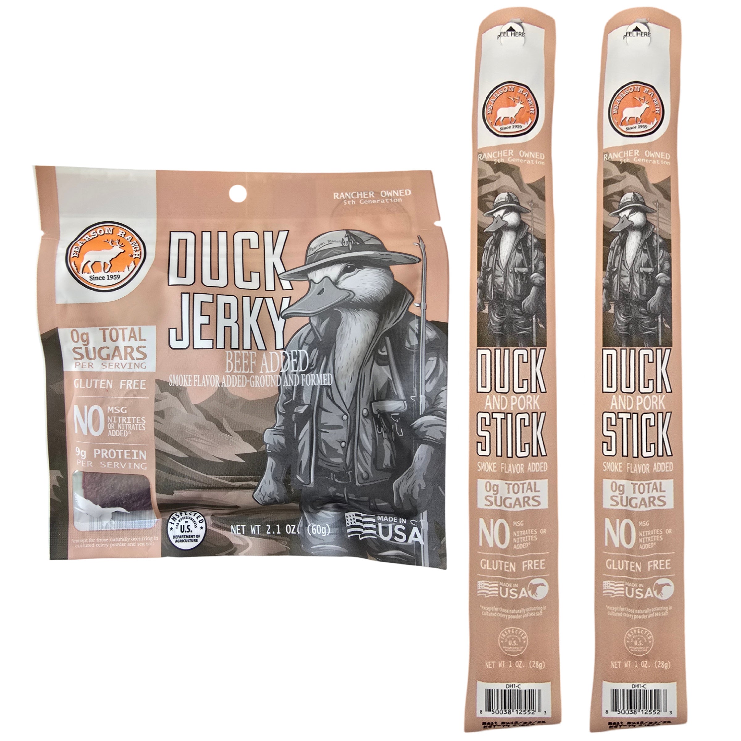 Pearson Ranch Jerky Sampler Duck Greenhorn Sampler