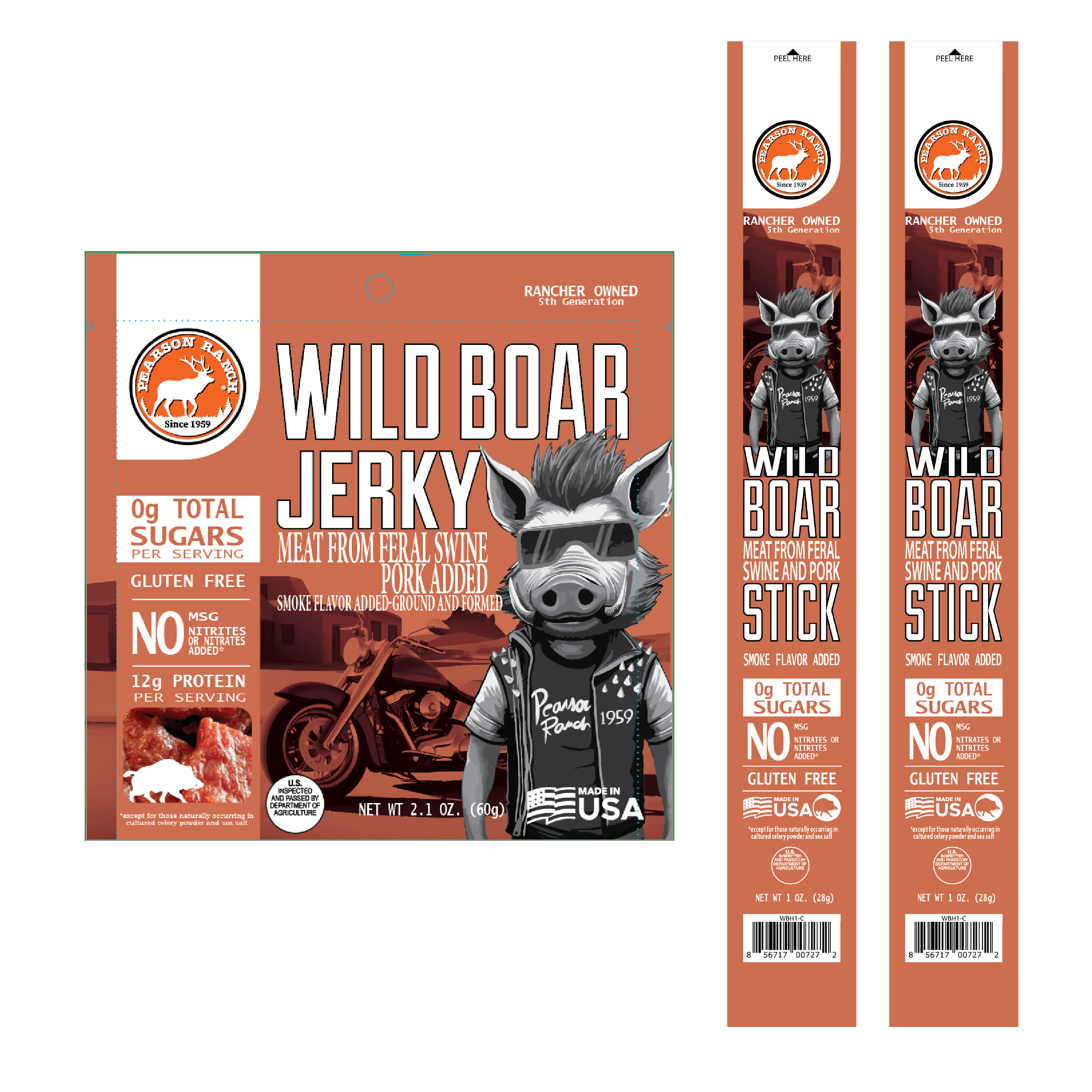 Pearson Ranch Jerky Sampler Greenhorn Sampler - Wild Boar