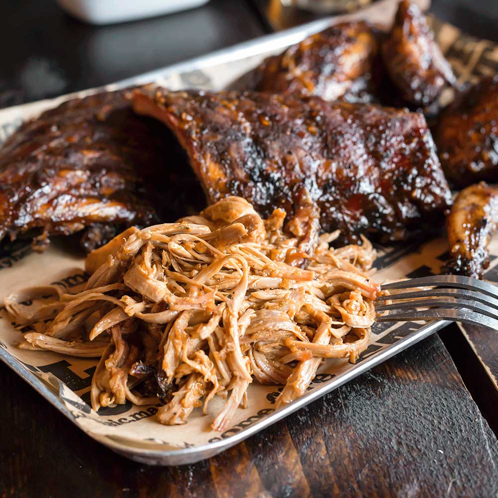 Pig of the Month BBQ BBQ BBQ Greatest Hits:  Best Selling Ribs & Pulled Pork (Feeds 8-10)