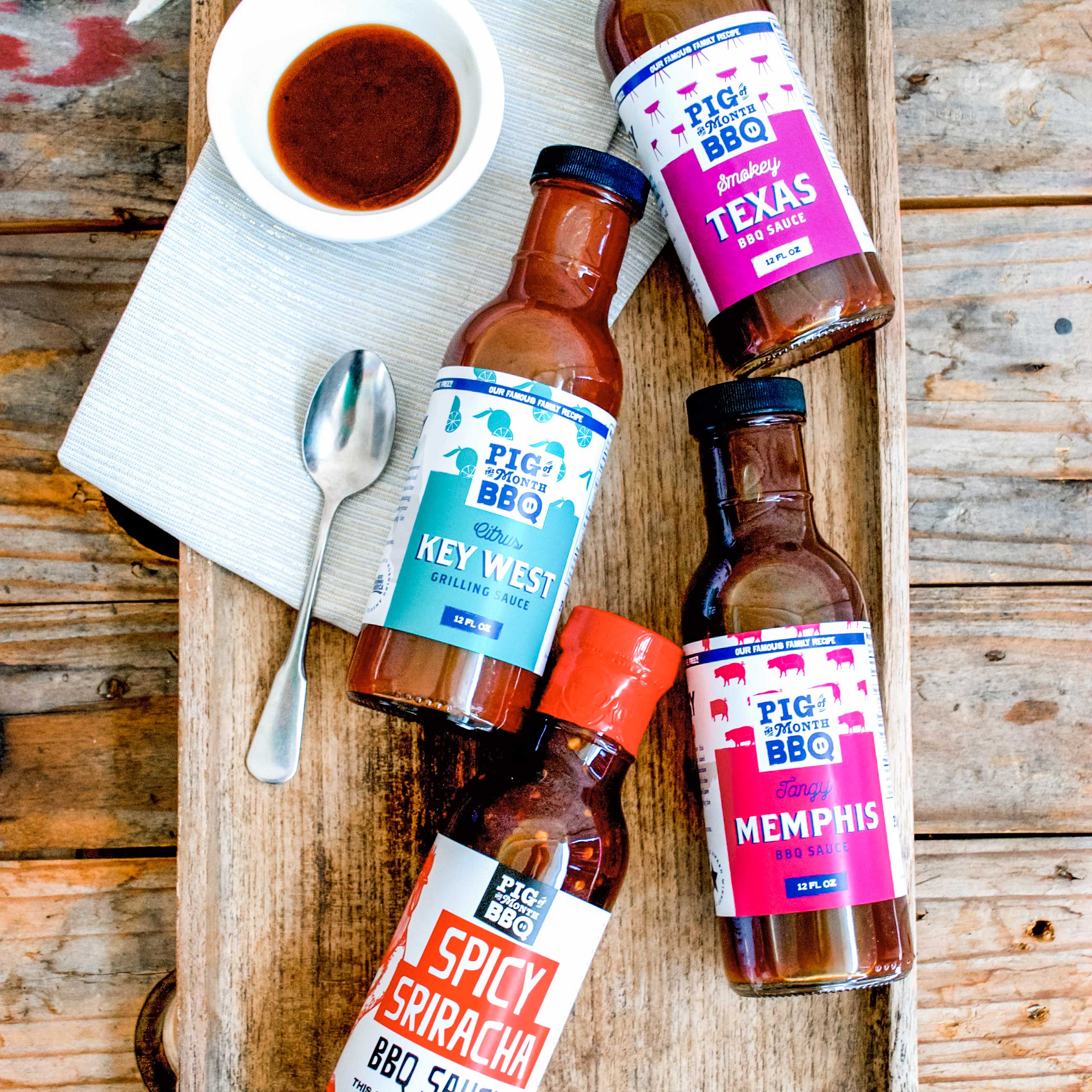 Pig of the Month BBQ BBQ BBQ Sauce Sampler Gift Set