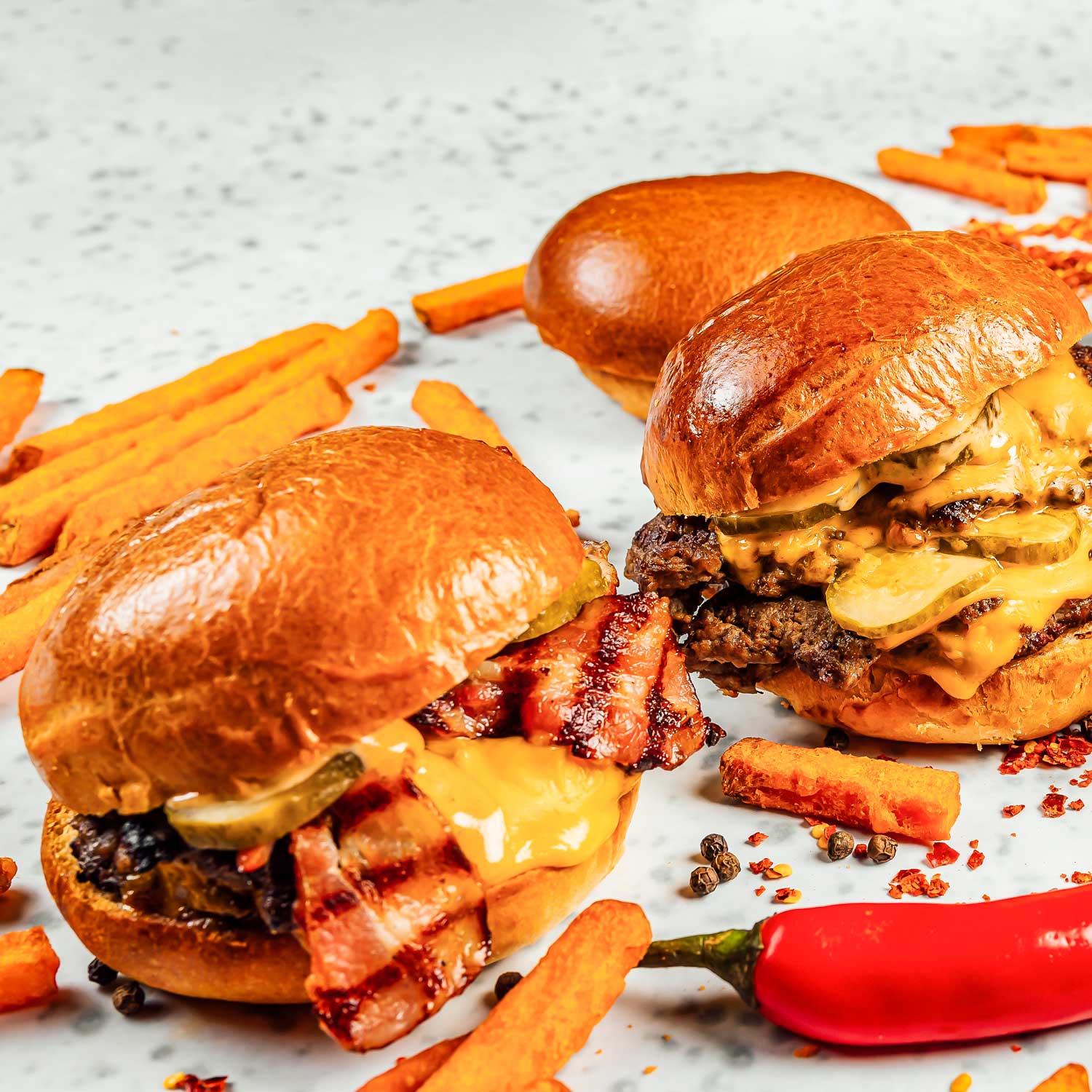 Pig of the Month BBQ BBQ Grass-Fed Beef Brisket Blend Smash Burgers