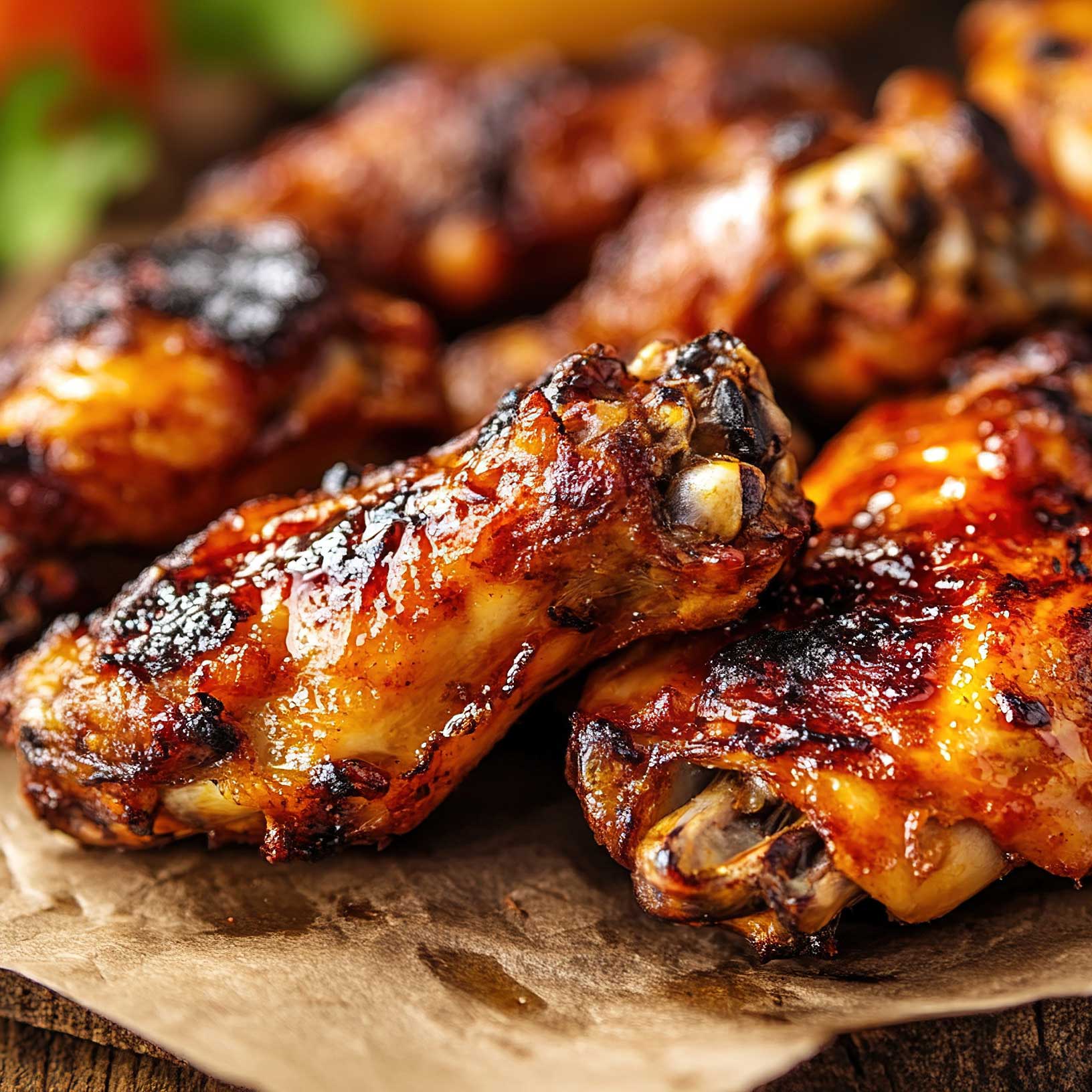 Pig of the Month BBQ BBQ Slow Smoked BBQ Chicken Wings – Naked, Jalapeño Honey or Garlic Parmesan