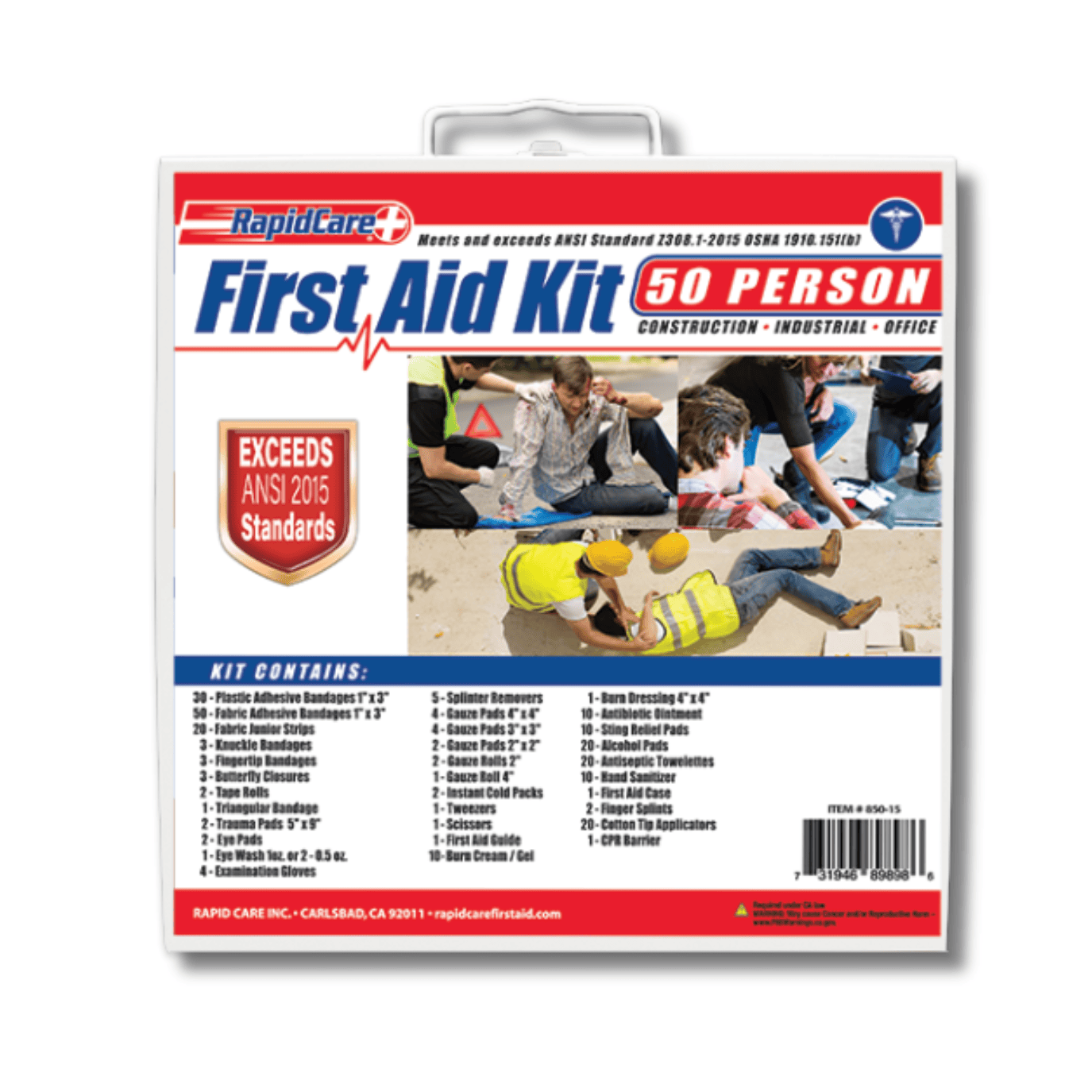 Rapid Care First Aid First Aid Kit Metal 50 Person First Aid Kit - 2015 (247 Pc)