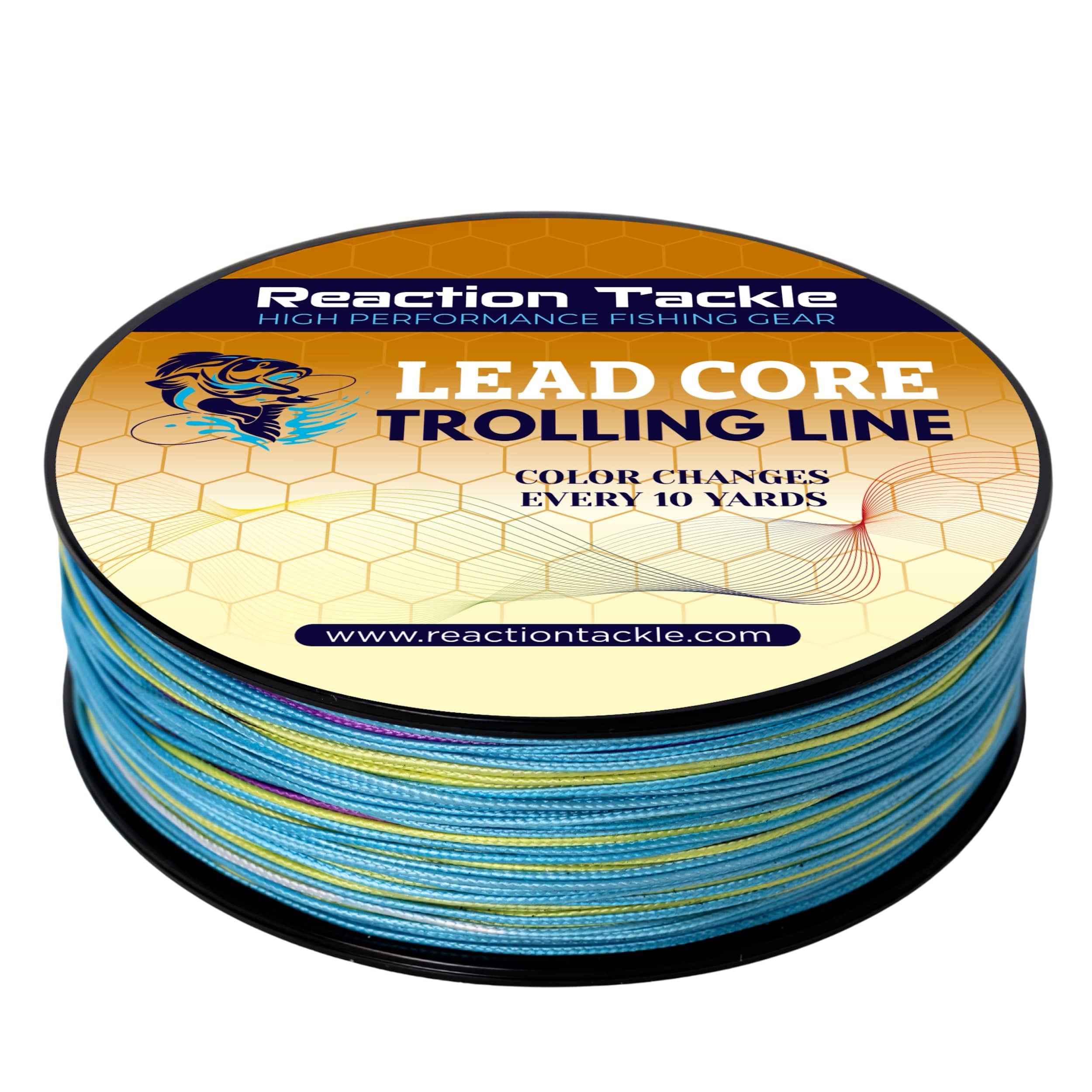 Reaction Tackle Braid 12lb / 100yds / Multi Color Reaction Tackle Lead Core Metered Trolling Braided Line