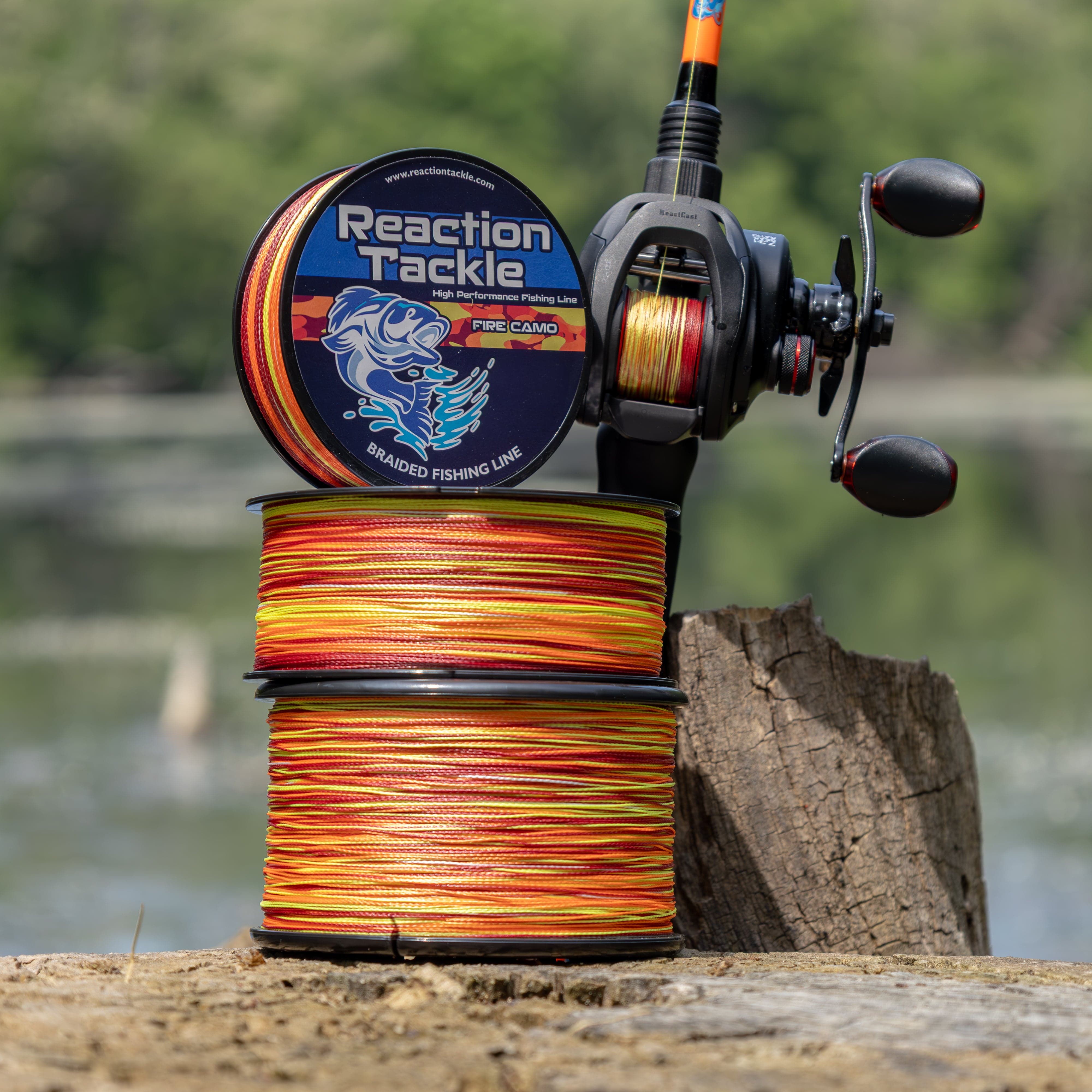 Reaction Tackle Braid Reaction Tackle Braided Fishing Line - Fire Camo