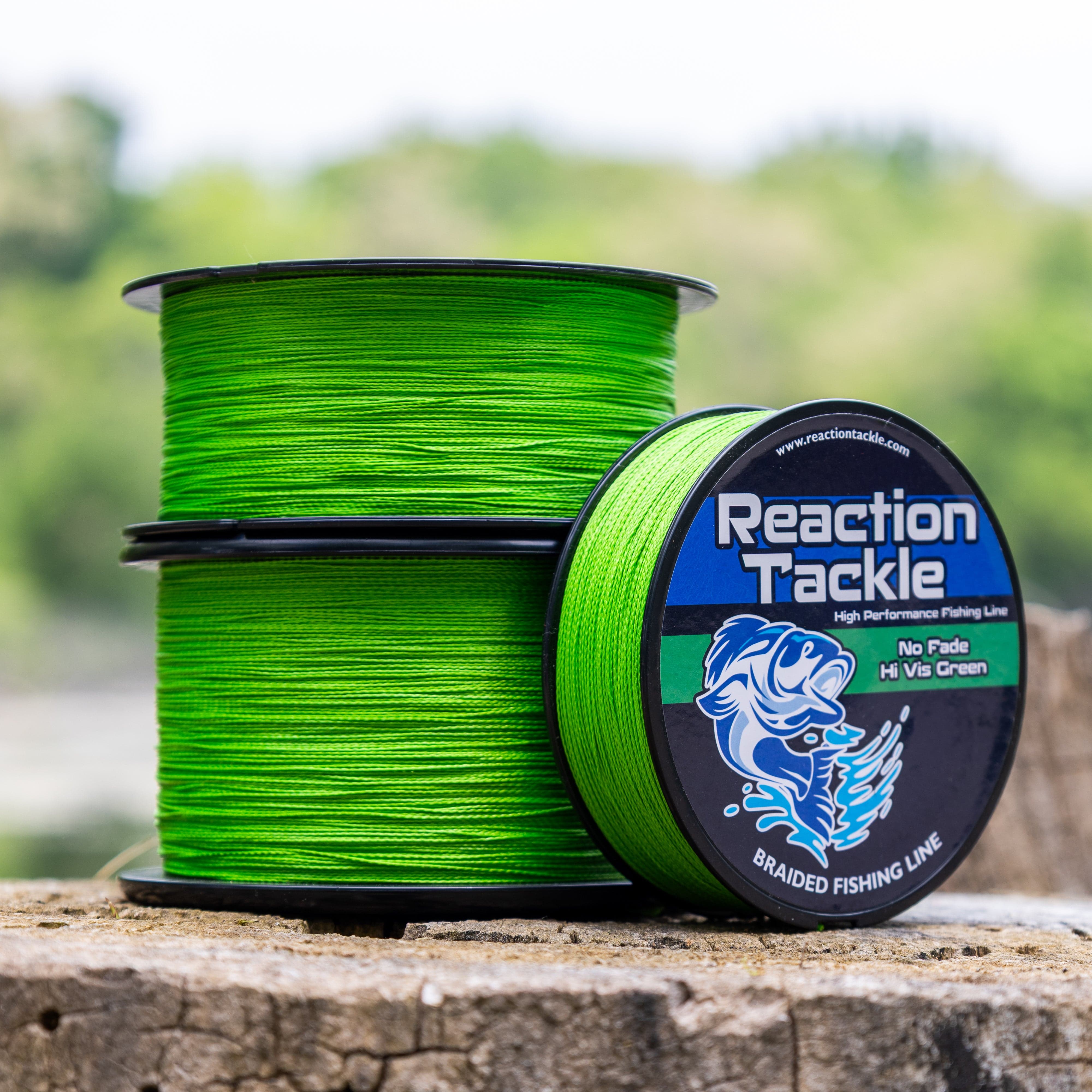 Reaction Tackle Braid Reaction Tackle Braided Fishing Line - NO FADE Hi Vis Green