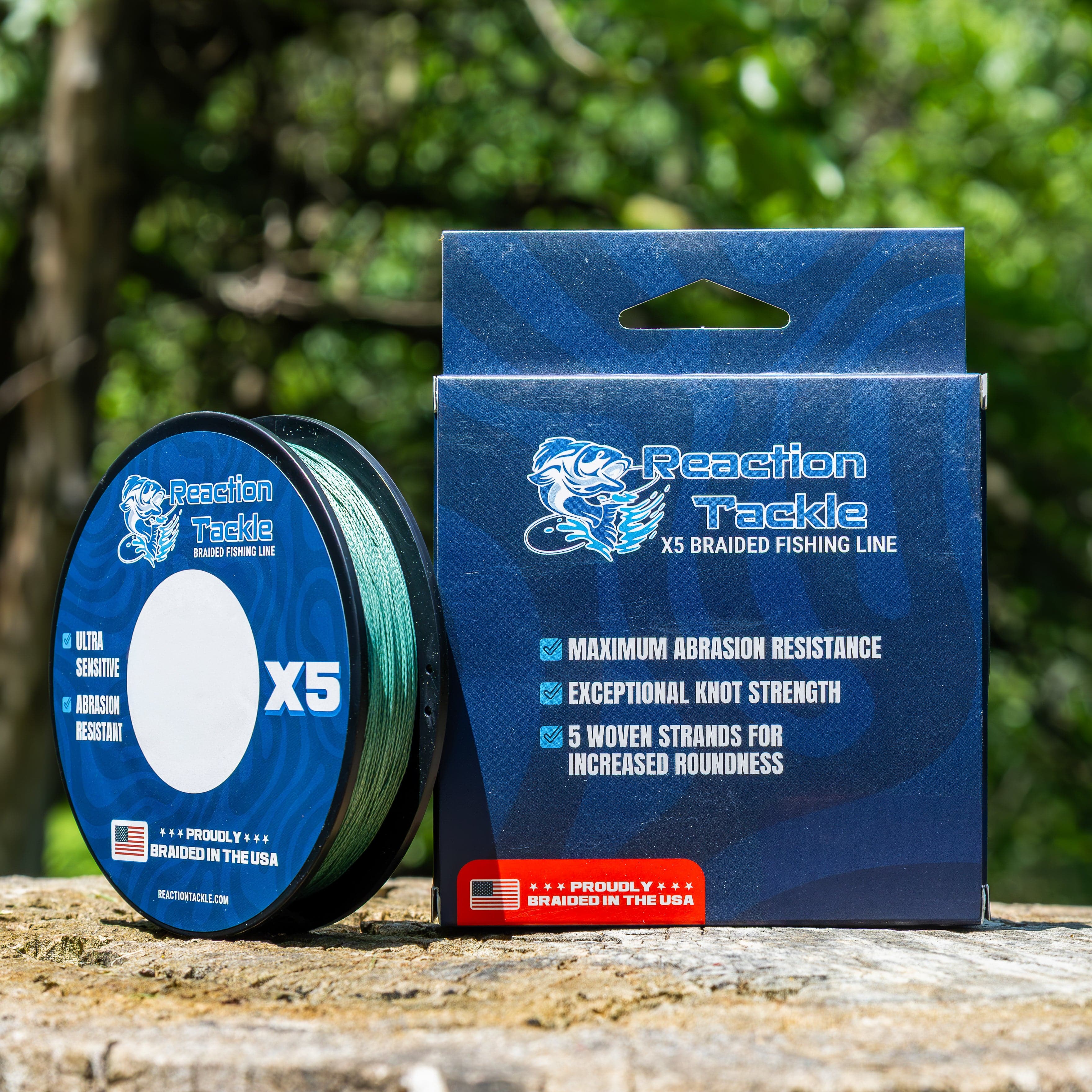 Reaction Tackle Braid Reaction Tackle BRAIDED IN THE USA Fishing Line- X5