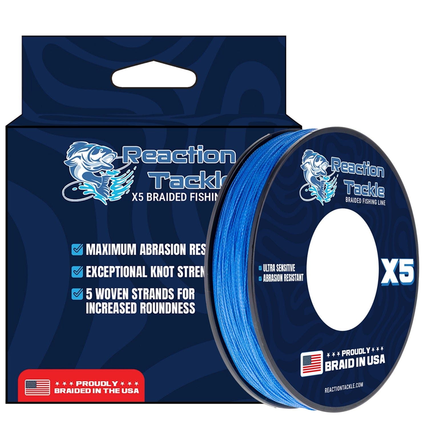 Reaction Tackle Braid Reaction Tackle BRAIDED IN THE USA Fishing Line- X5