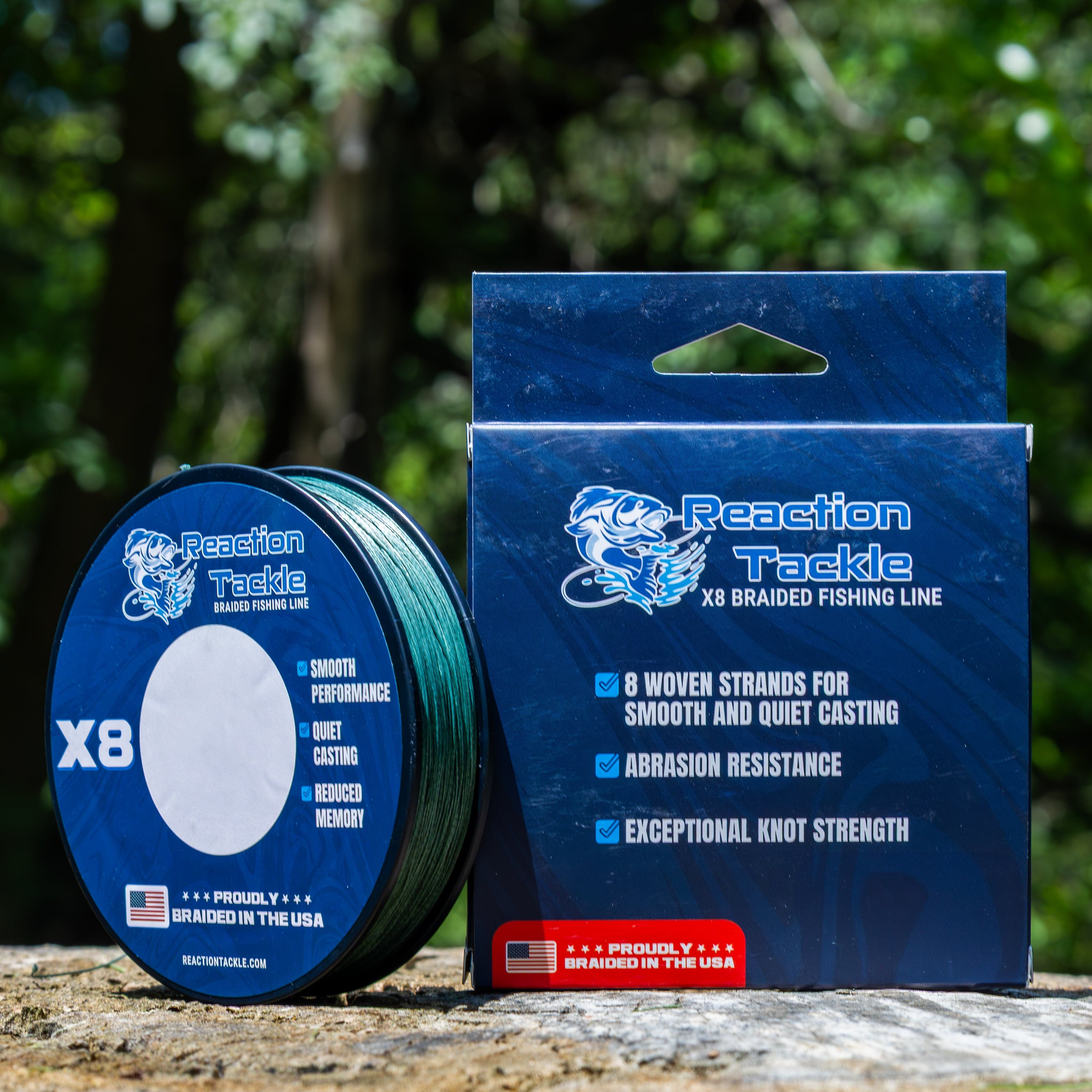 Reaction Tackle Braid Reaction Tackle BRAIDED IN THE USA Fishing Line- X8