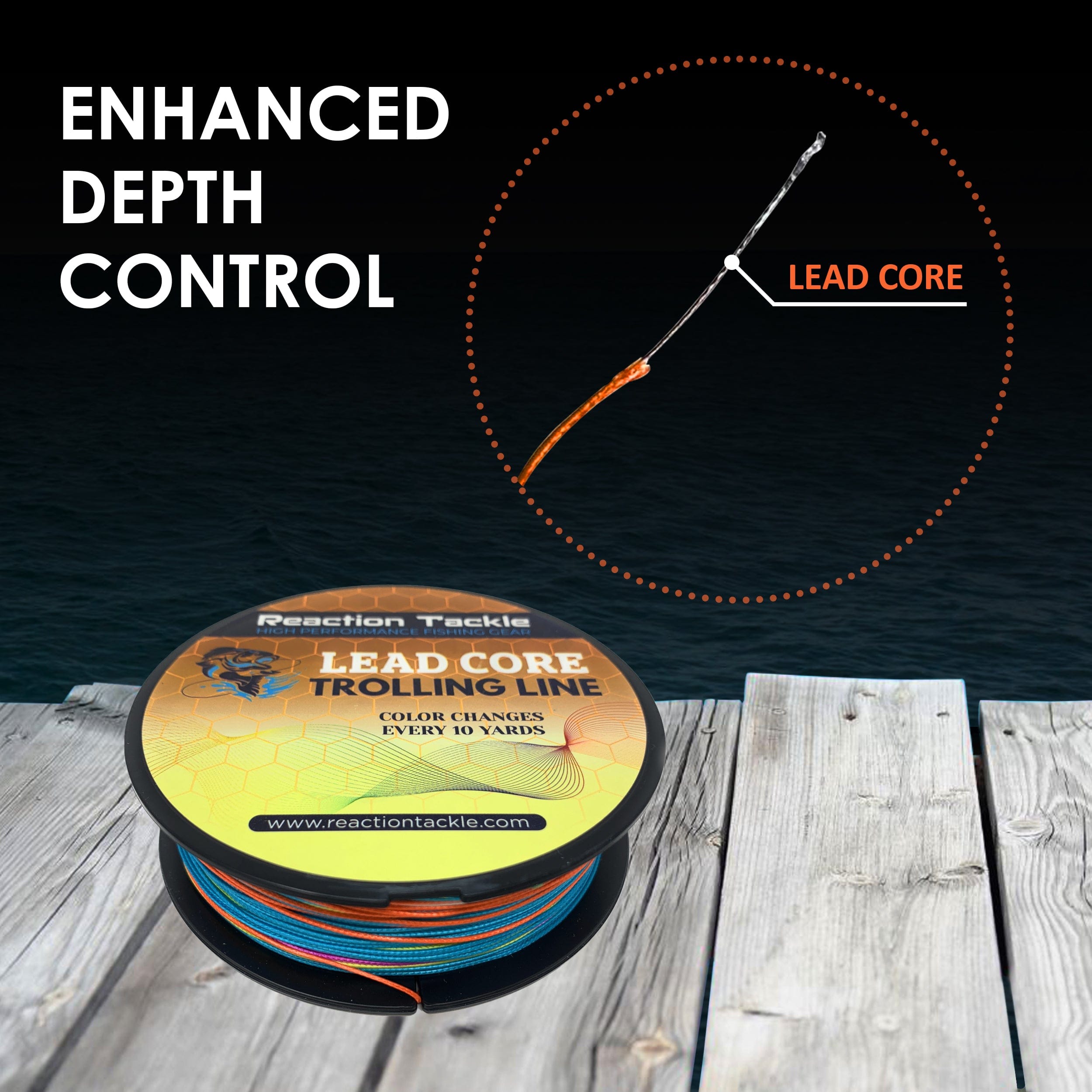Reaction Tackle Braid Reaction Tackle Lead Core Metered Trolling Braided Line
