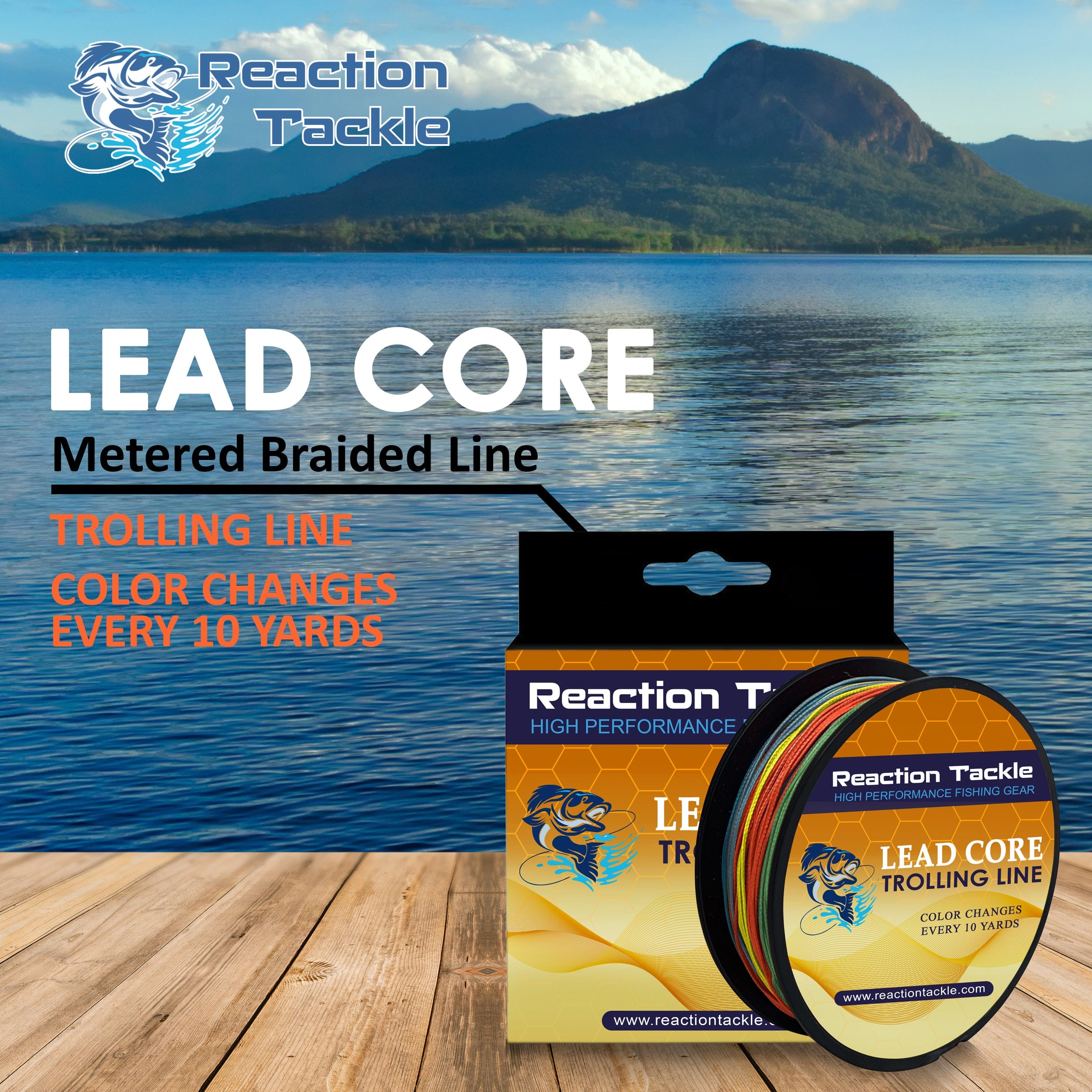 Reaction Tackle Braid Reaction Tackle Lead Core Metered Trolling Braided Line
