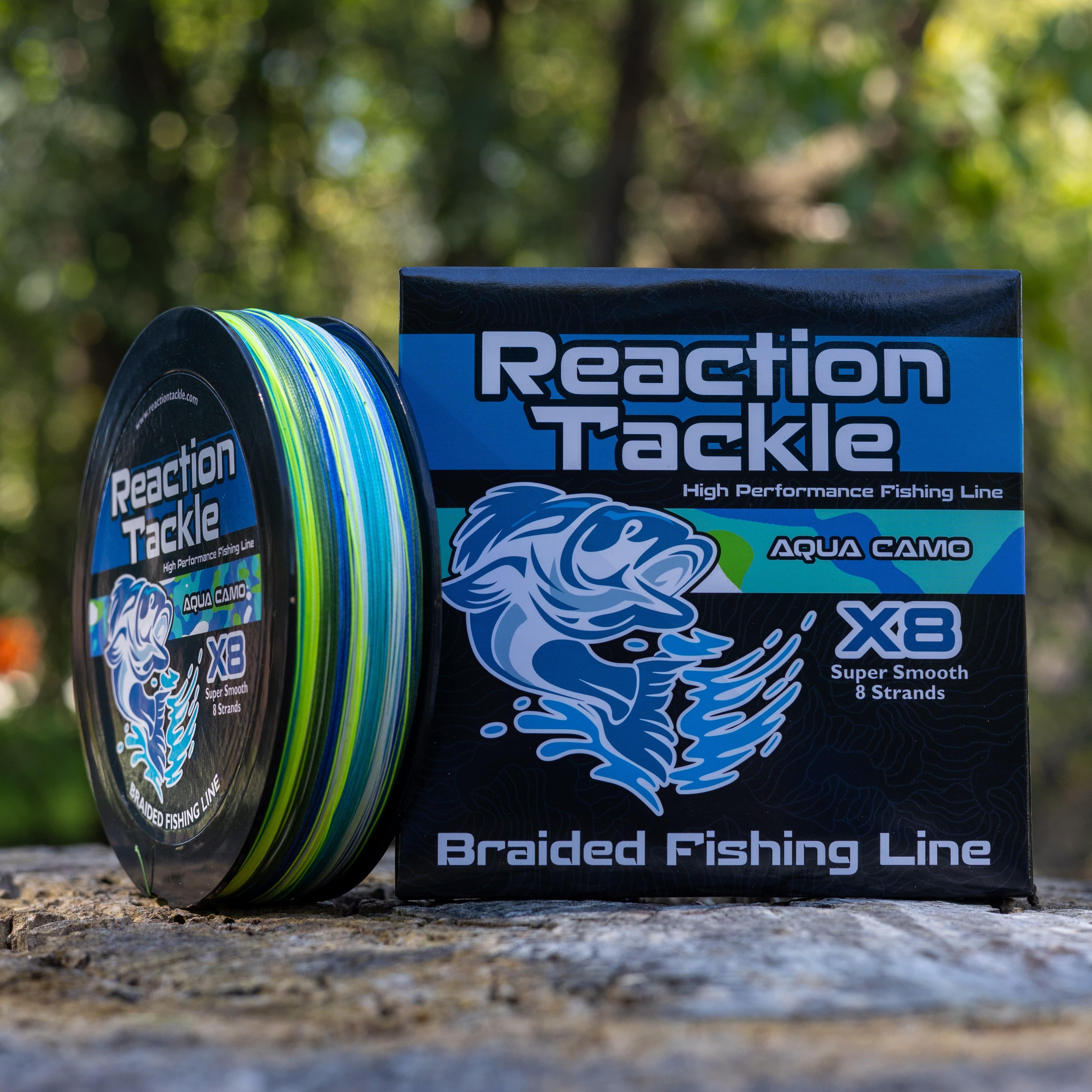 Reaction Tackle Braid Reaction Tackle X8 Braided Fishing Line- Aqua Camo 8 Strand