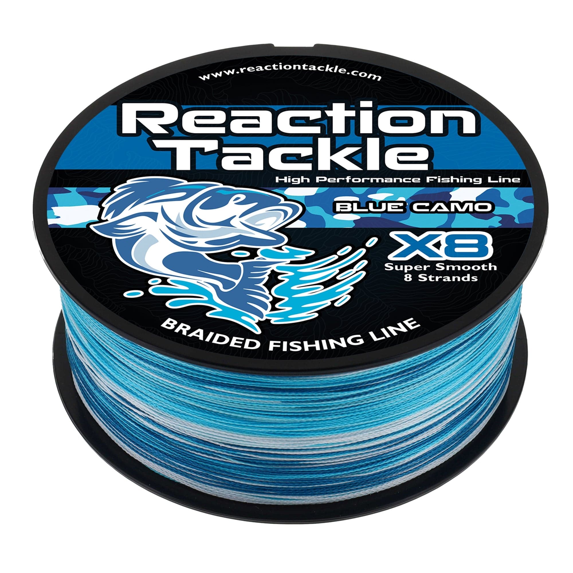 Reaction Tackle Braid Reaction Tackle X8 Braided Fishing Line - Blue Camo 8 Strand