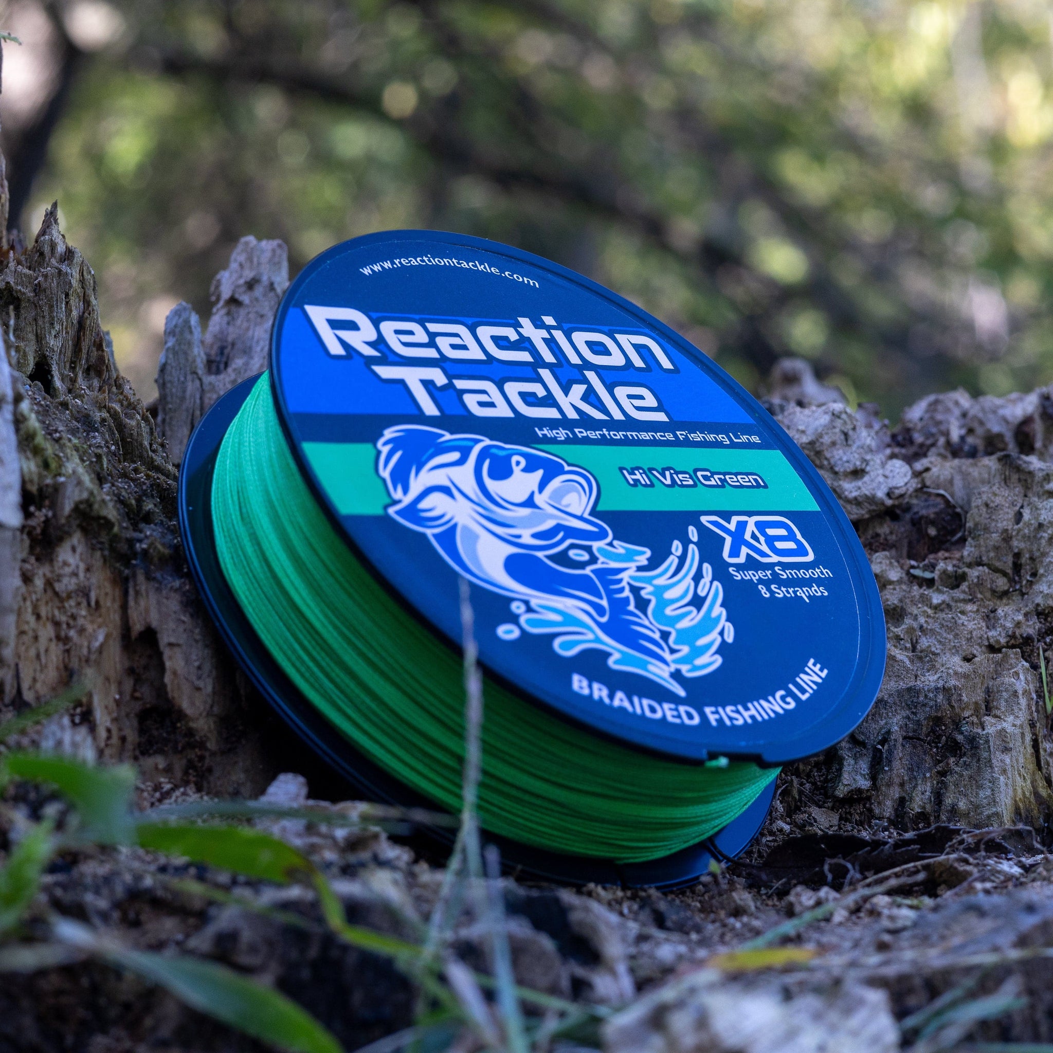 hi vis green braided fishing line Reaction Tackle X8 Braided Fishing Line - Hi Vis Green 8 Strand