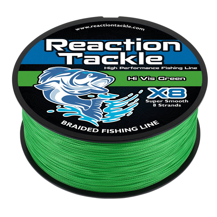 8 strand braided fishing line Reaction Tackle 8-Strand Premium 14 Colors White / 150LB / 500yds NO FADE Pink Braided Fishing Line X8 8 Sure Strike - Proberos -