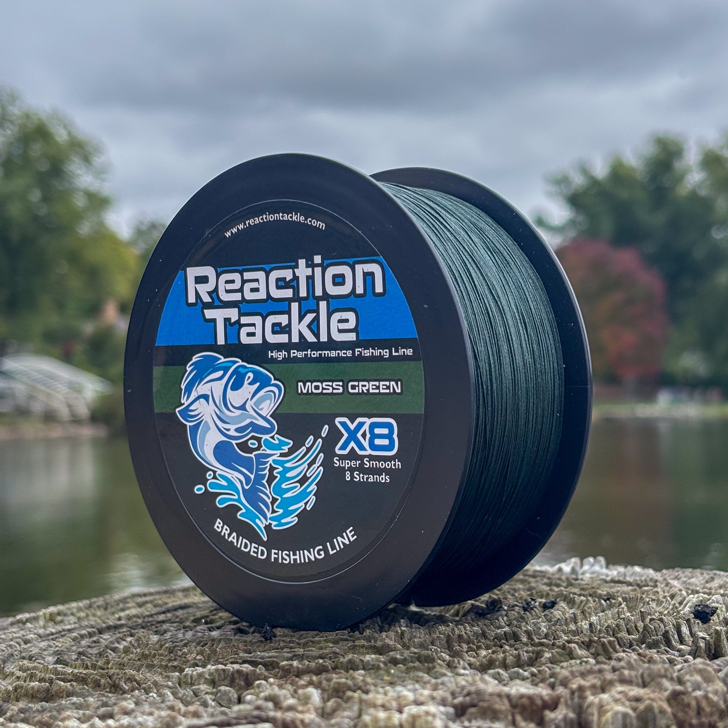 Reaction Tackle Braid Reaction Tackle X8 Braided Fishing Line - Moss Green 8 Strand