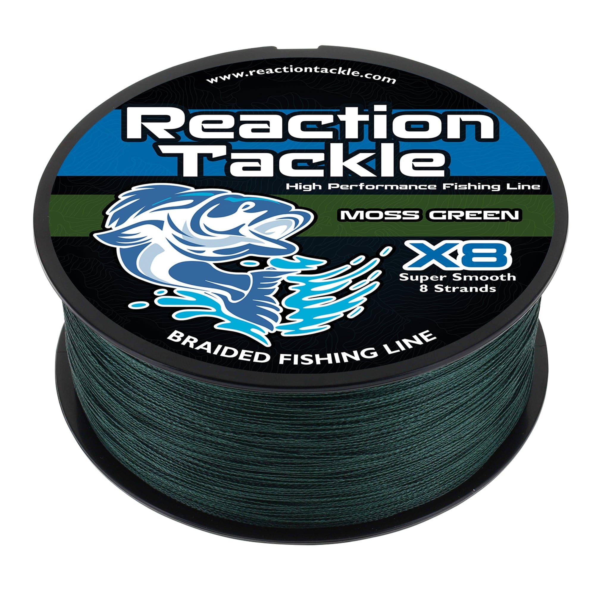 Reaction Tackle Braid Reaction Tackle X8 Braided Fishing Line - Moss Green 8 Strand