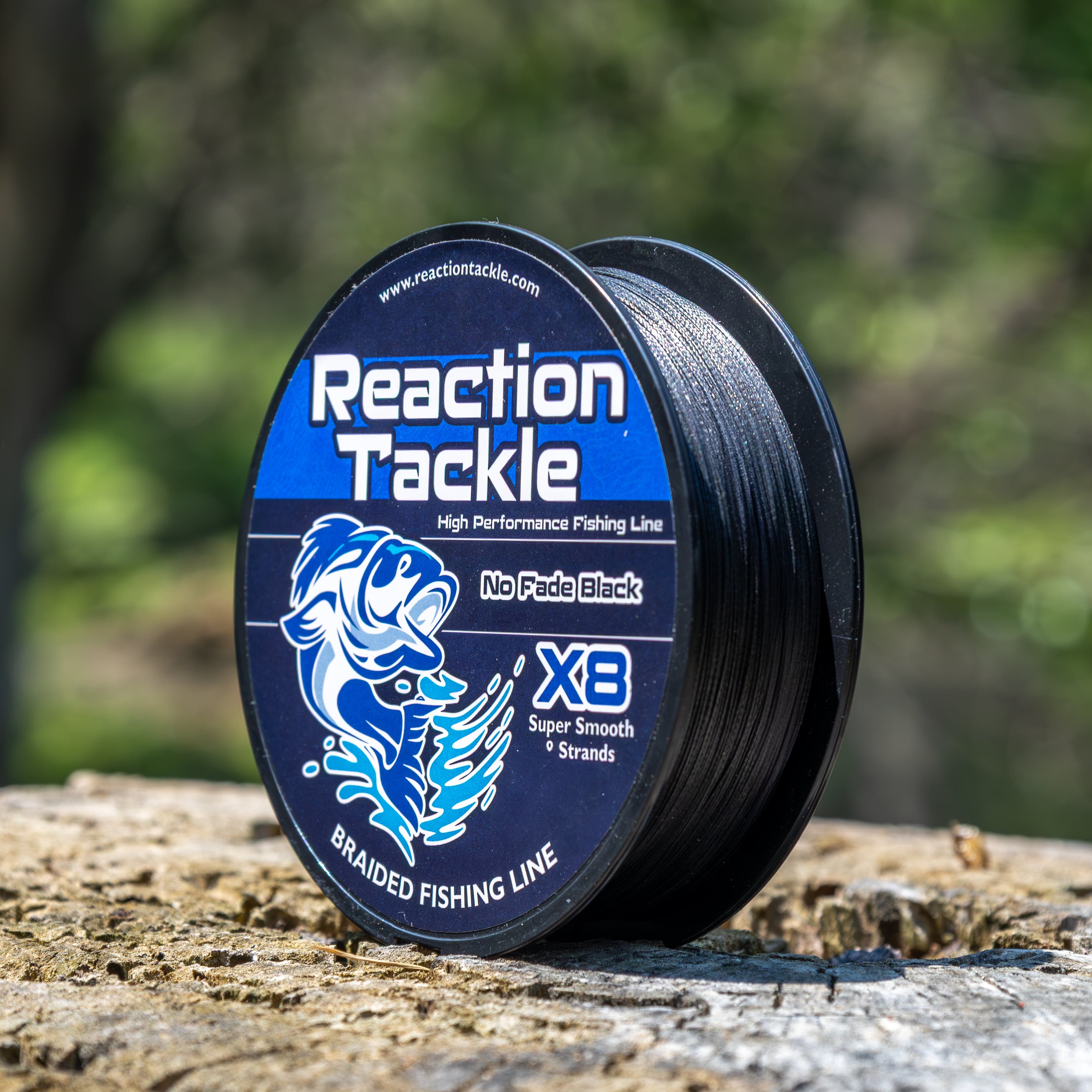 Reaction Tackle Braid Reaction Tackle X8 Braided Fishing Line - NO FADE Black 8 Strand