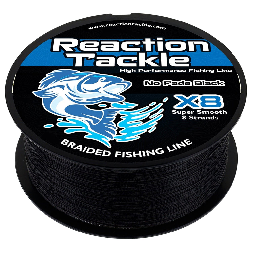 braided fishing line near me Reaction Tackle X8 Braided Fishing Line - NO FADE Black 8 Strand