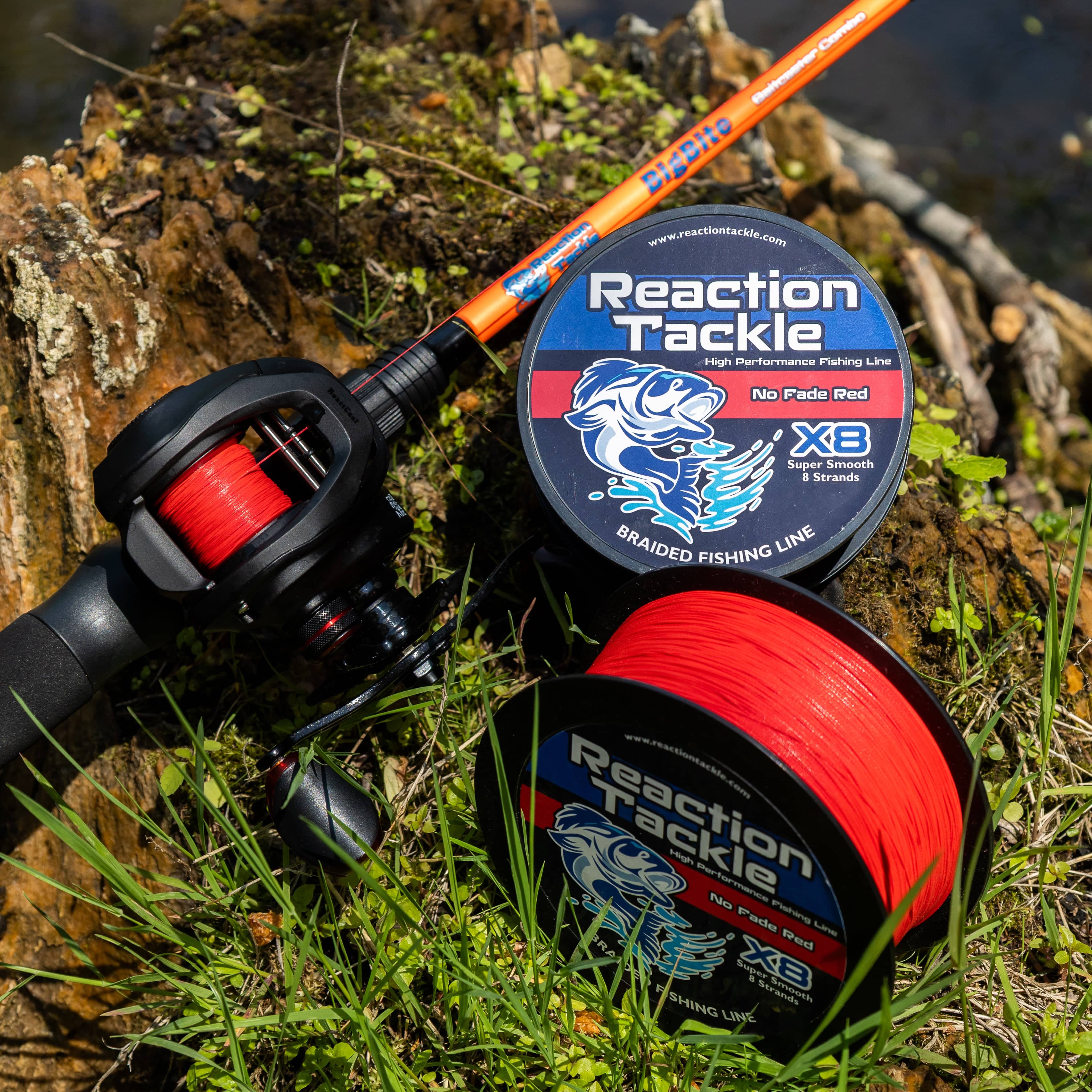 Reaction Tackle Braid Reaction Tackle X8 Braided Fishing Line - NO FADE Red 8 Strand
