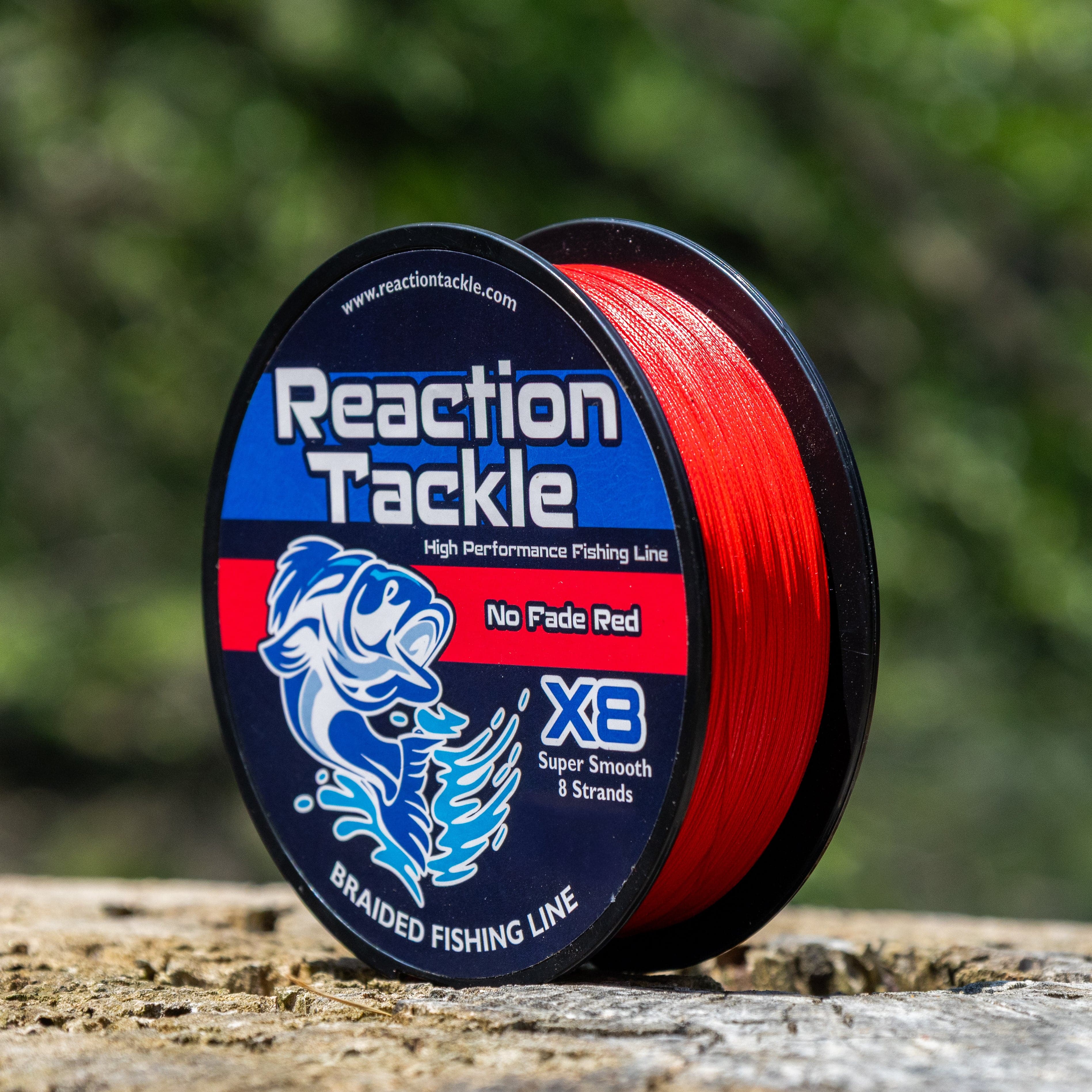 Reaction Tackle Braid Reaction Tackle X8 Braided Fishing Line - NO FADE Red 8 Strand