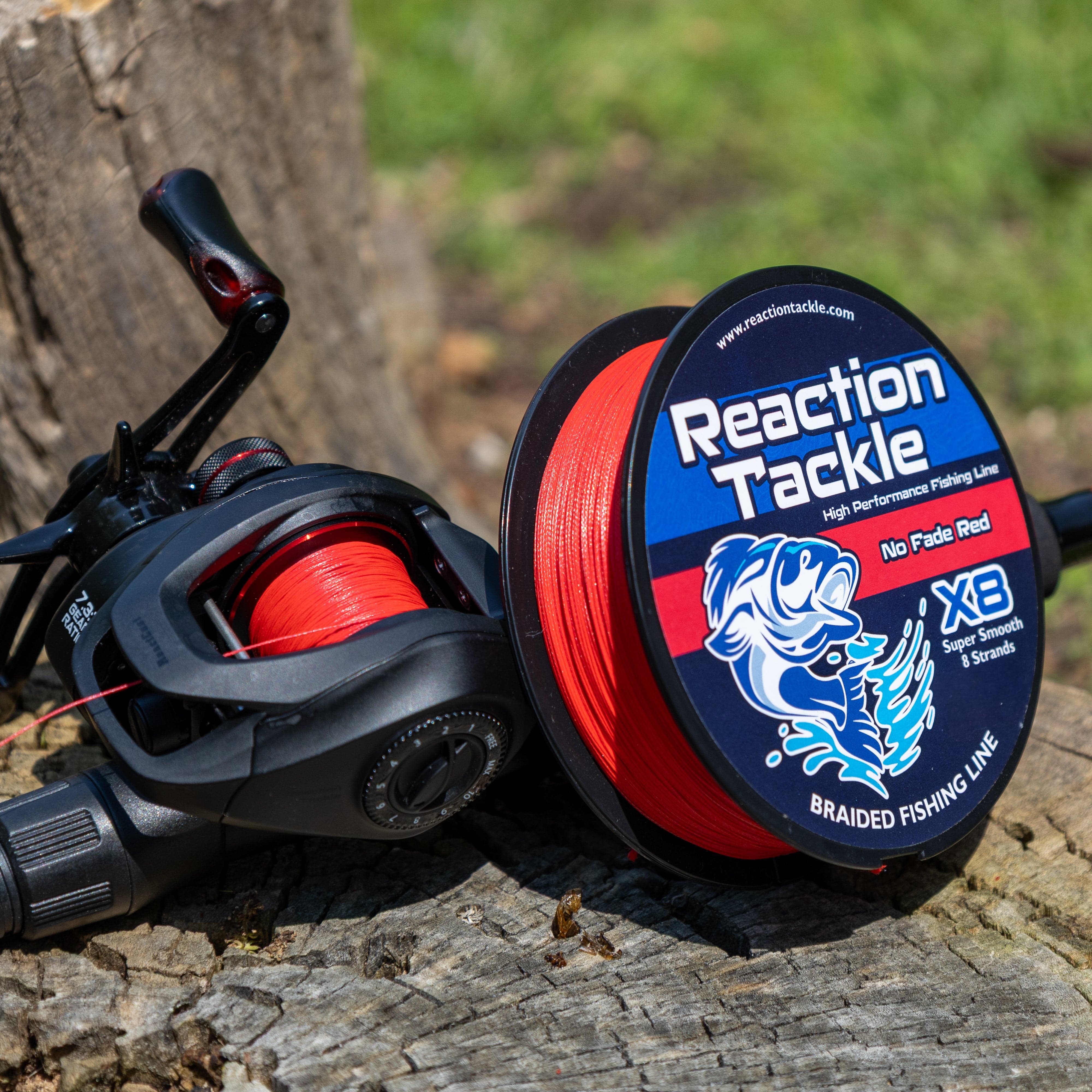 Reaction Tackle Braid Reaction Tackle X8 Braided Fishing Line - NO FADE Red 8 Strand