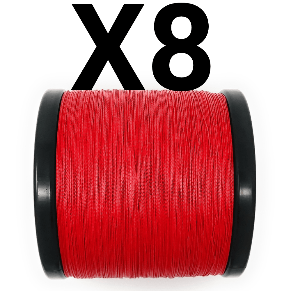 Reaction Tackle Braid Reaction Tackle X8 Braided Fishing Line - NO FADE Red 8 Strand