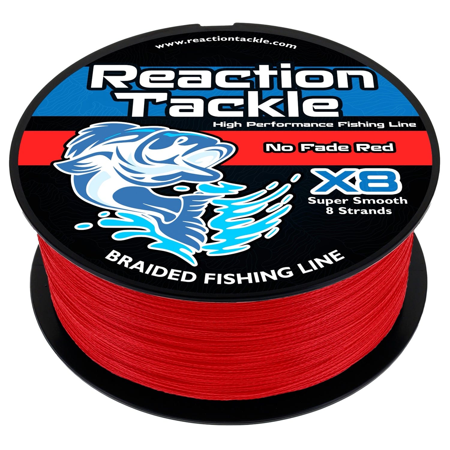 Reaction Tackle Braid Reaction Tackle X8 Braided Fishing Line - NO FADE Red 8 Strand