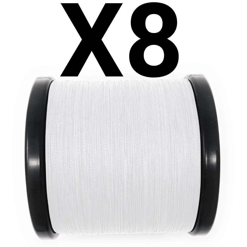 Reaction Tackle Braid Reaction Tackle X8 Braided Fishing Line - NO FADE White 8 Strand
