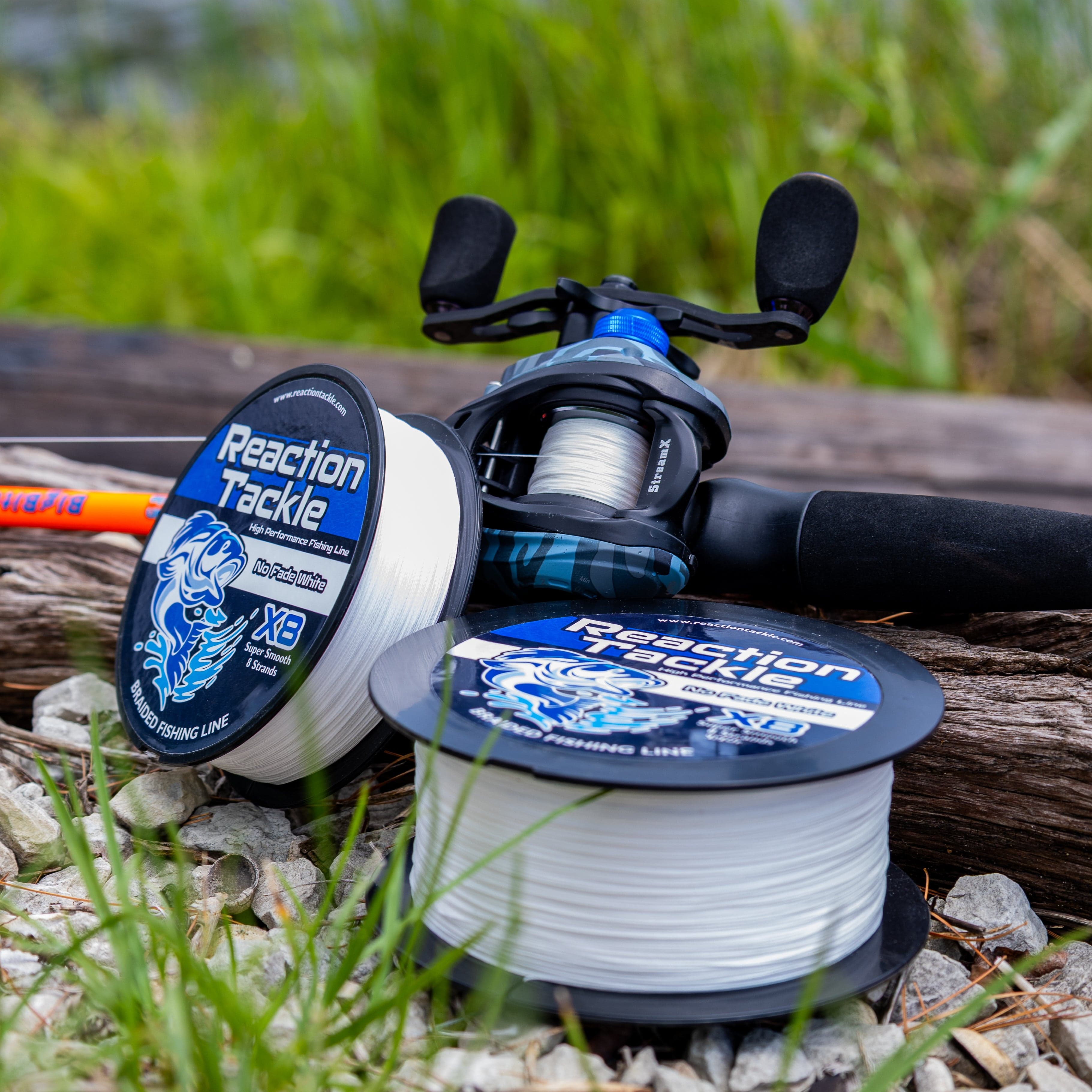 Reaction Tackle Braid Reaction Tackle X8 Braided Fishing Line - NO FADE White 8 Strand