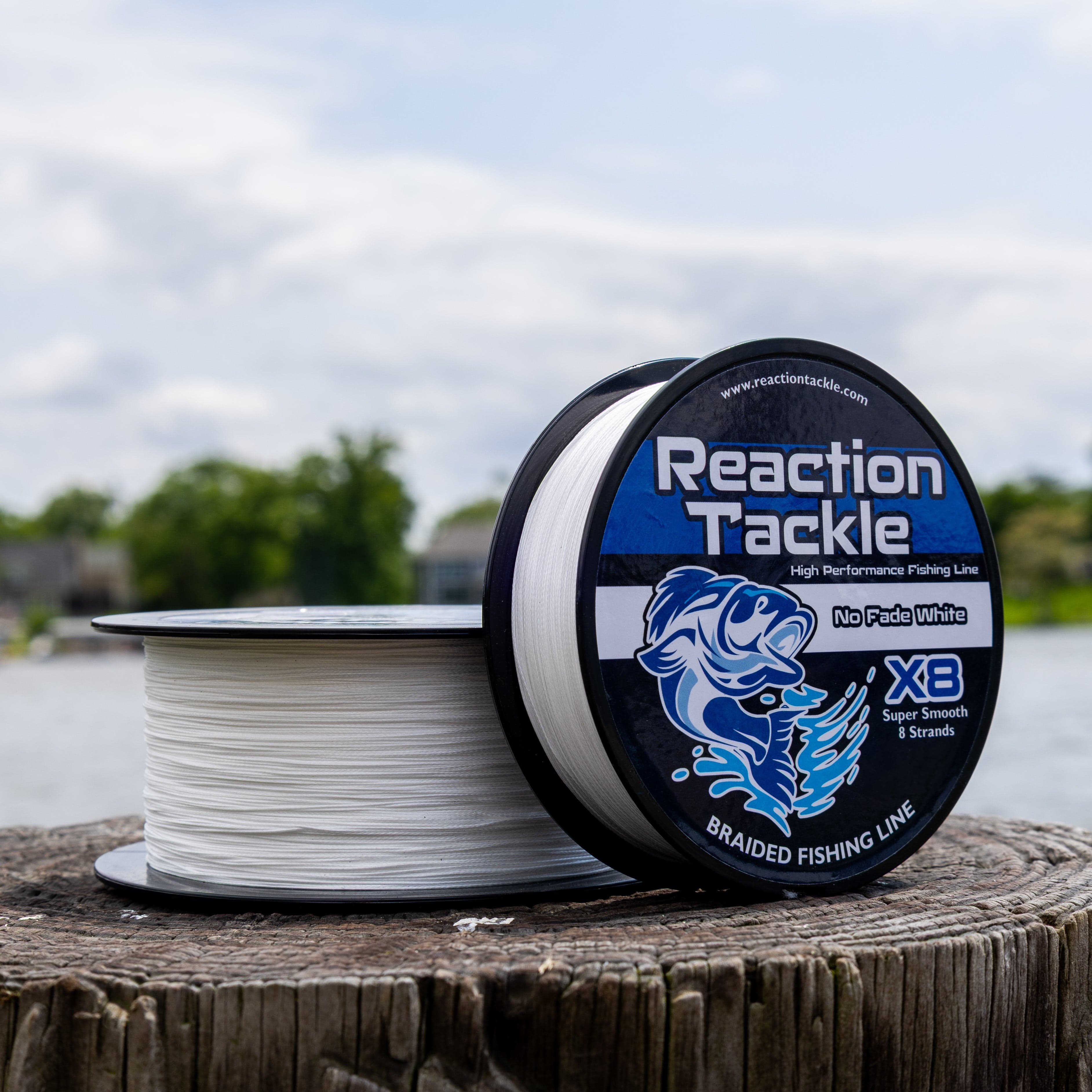 Reaction Tackle Braid Reaction Tackle X8 Braided Fishing Line - NO FADE White 8 Strand