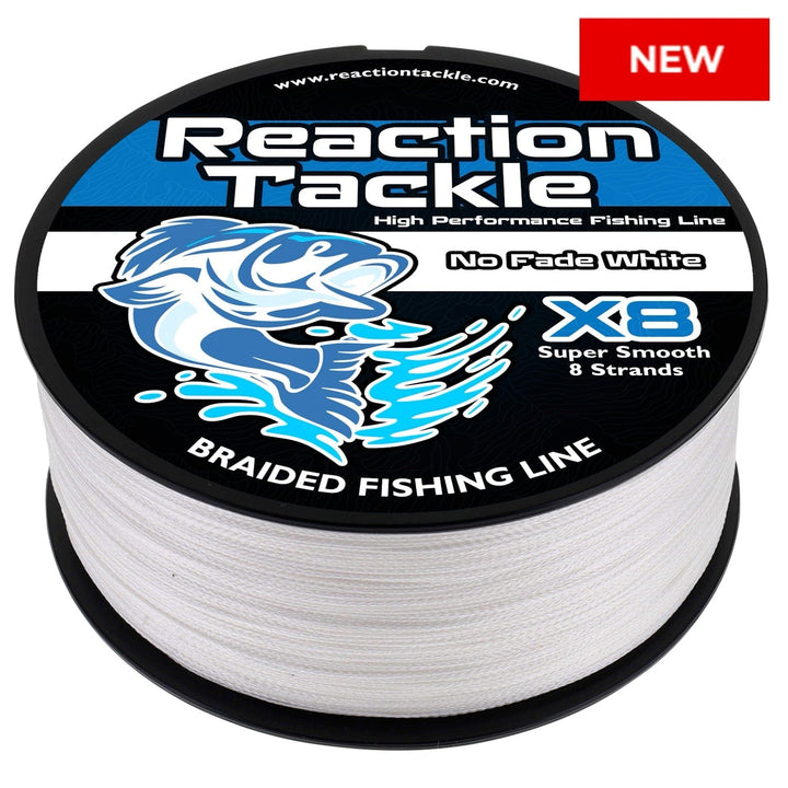 Reaction Tackle Braid Reaction Tackle X8 Braided Fishing Line - NO FADE White 8 Strand - NEW
