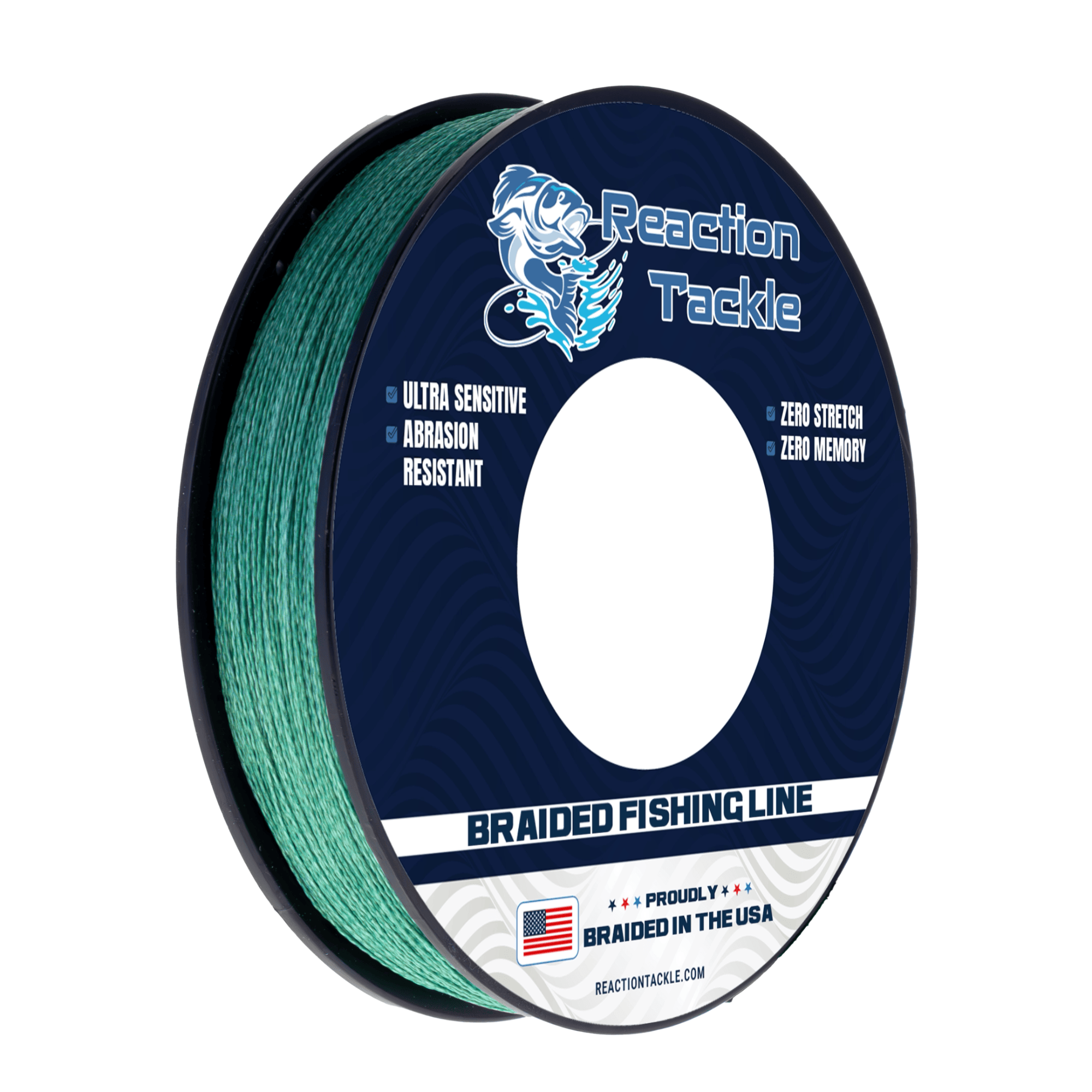 Reaction Tackle Braid X4 GREEN / 10LB / 150 yards Reaction Tackle BRAIDED IN THE USA Fishing Line - X4