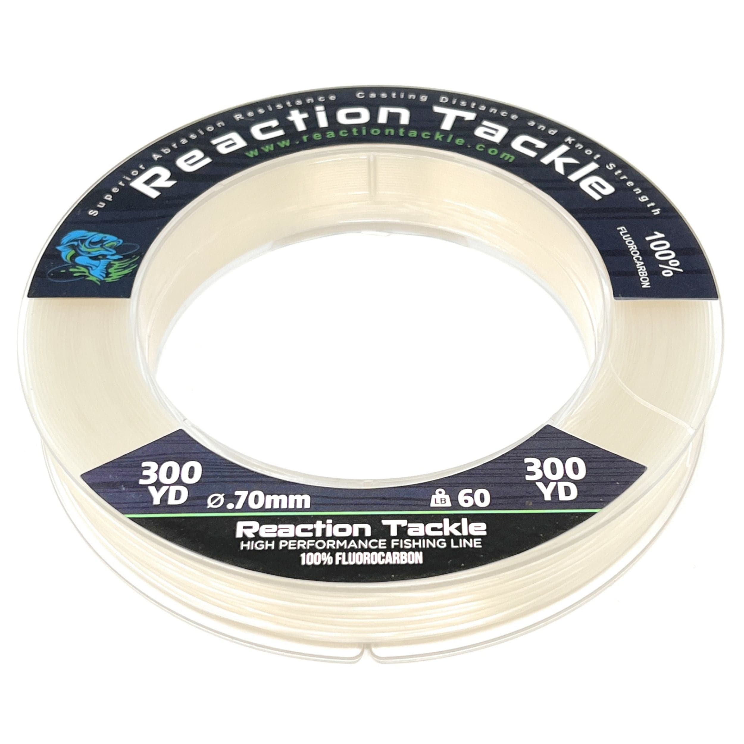Reaction Tackle Fluorocarbon Fishing Line Clear / 4LB (125 yards) Reaction Tackle 100% Pure Fluorocarbon Fishing Line