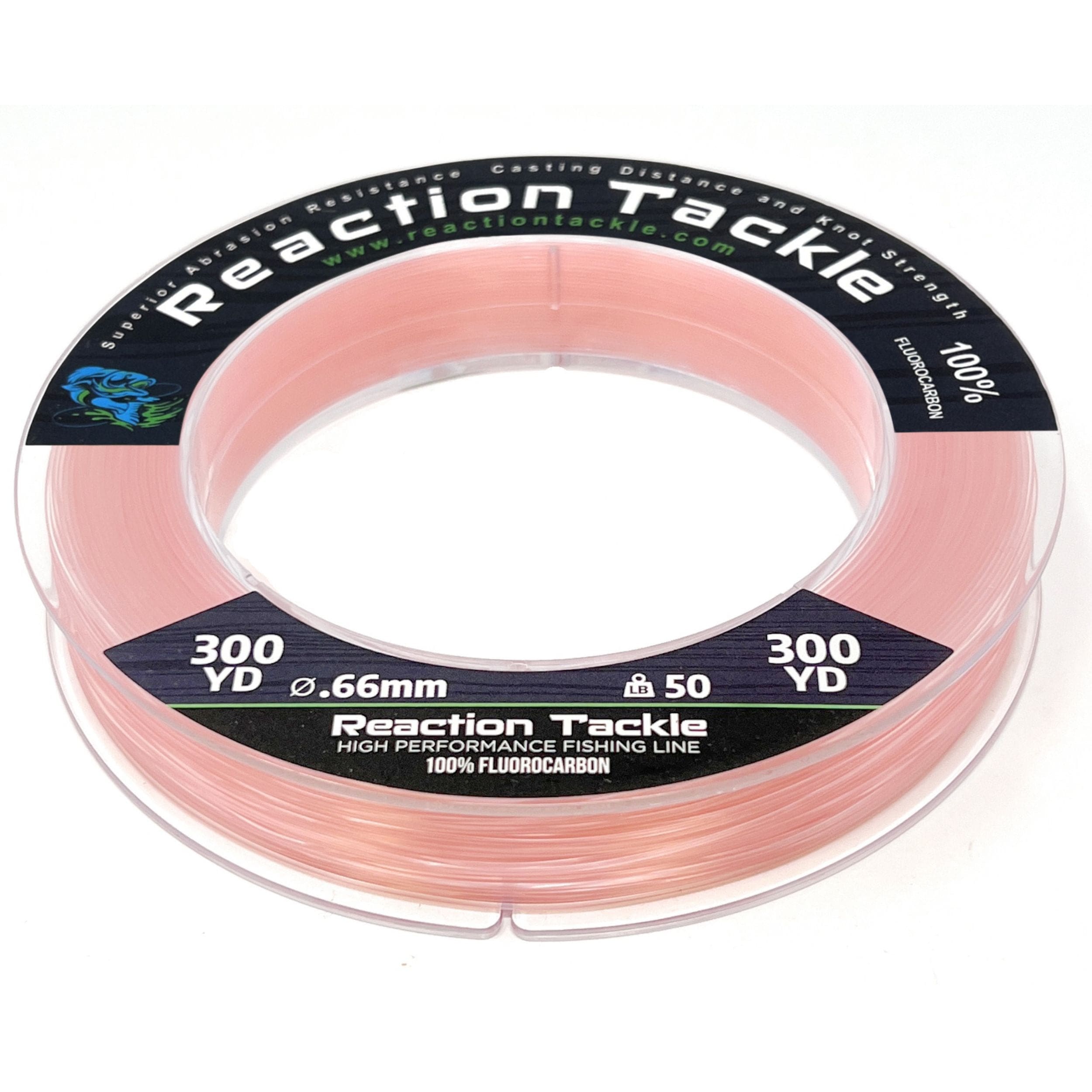 Reaction Tackle Fluorocarbon Fishing Line Pink / 4LB (125 yards) Reaction Tackle 100% Pure Fluorocarbon Fishing Line